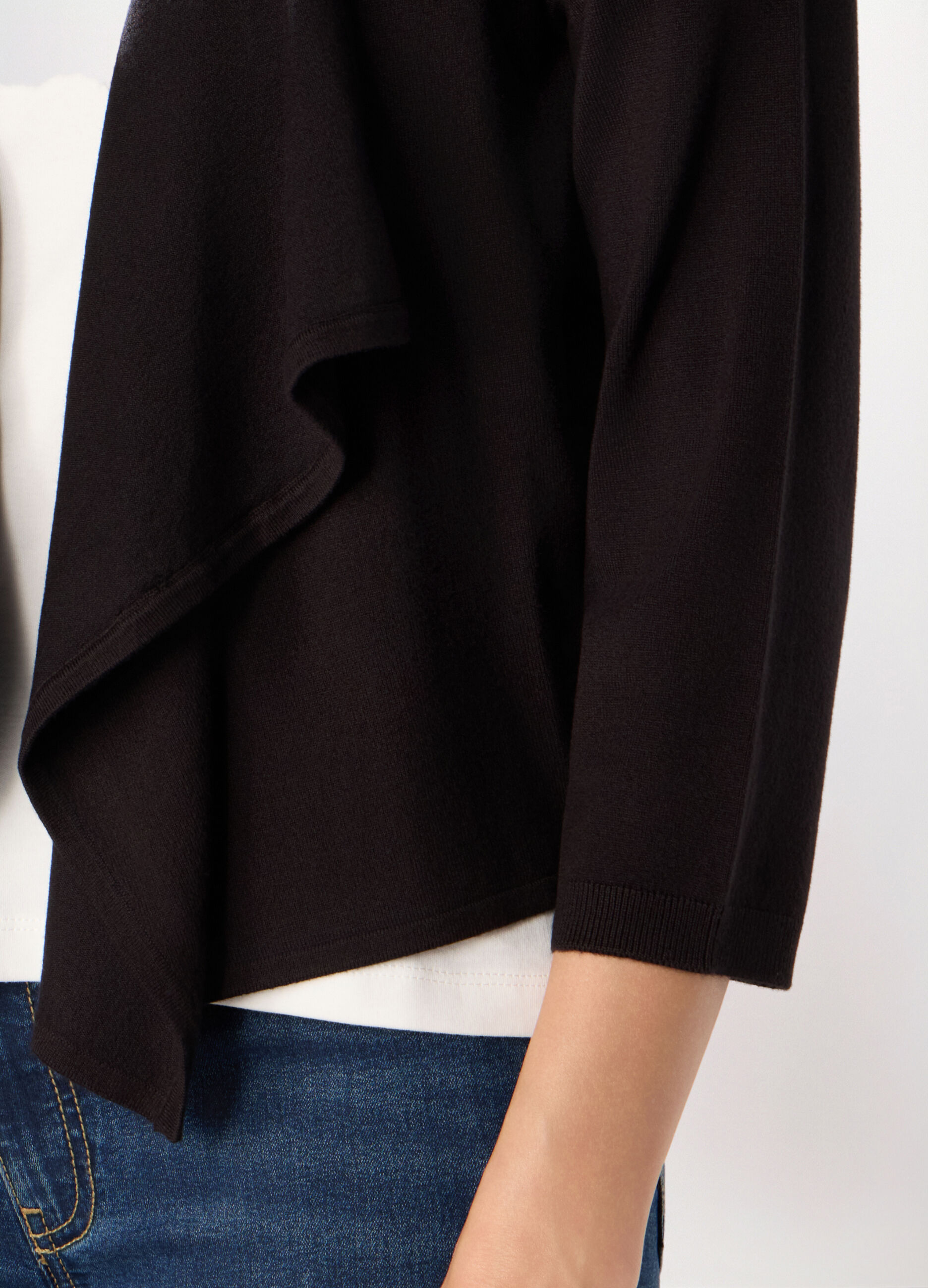 Cardigan aperto sciallato donna_2