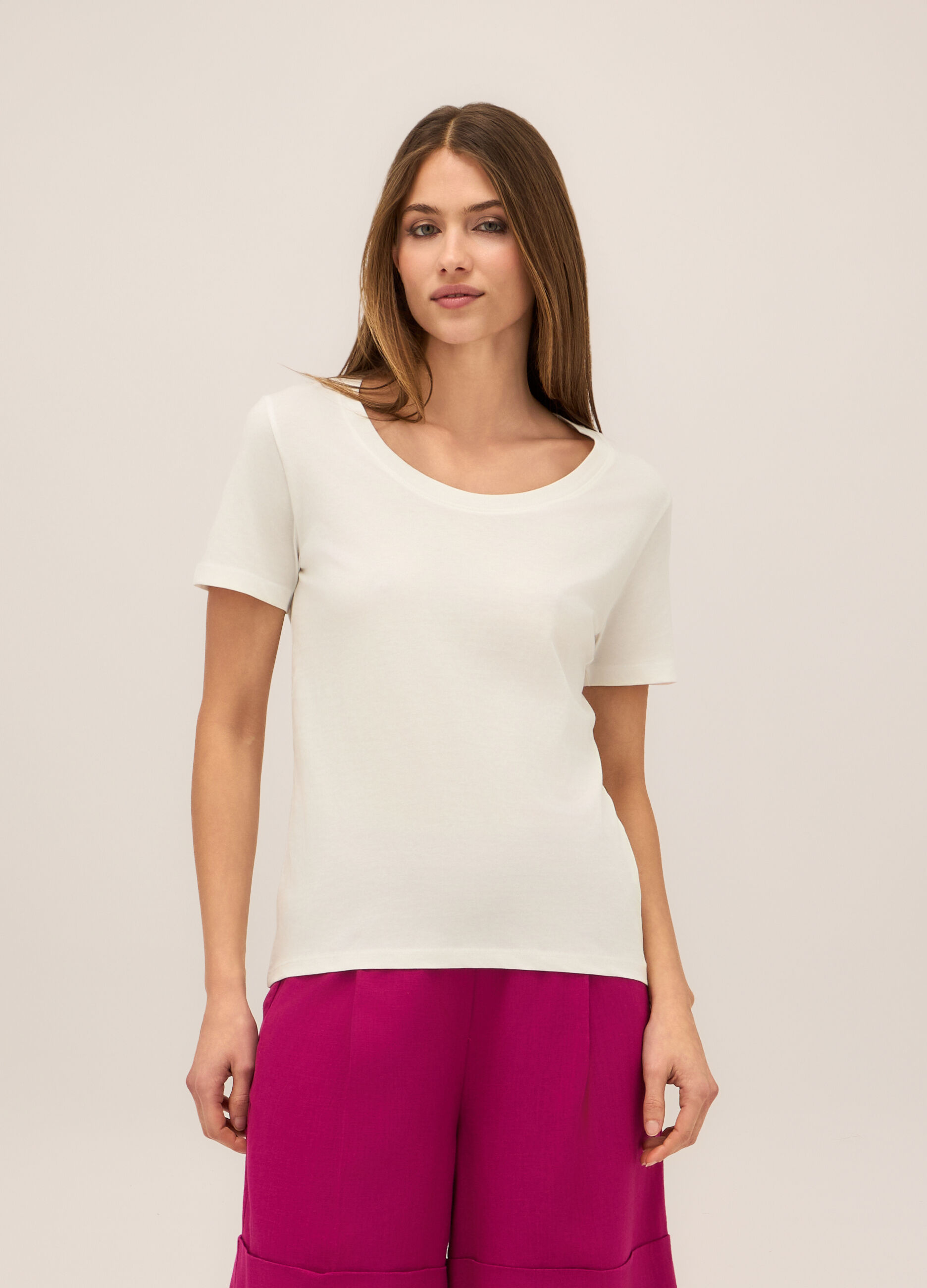 T-shirt in puro cotone donna_0