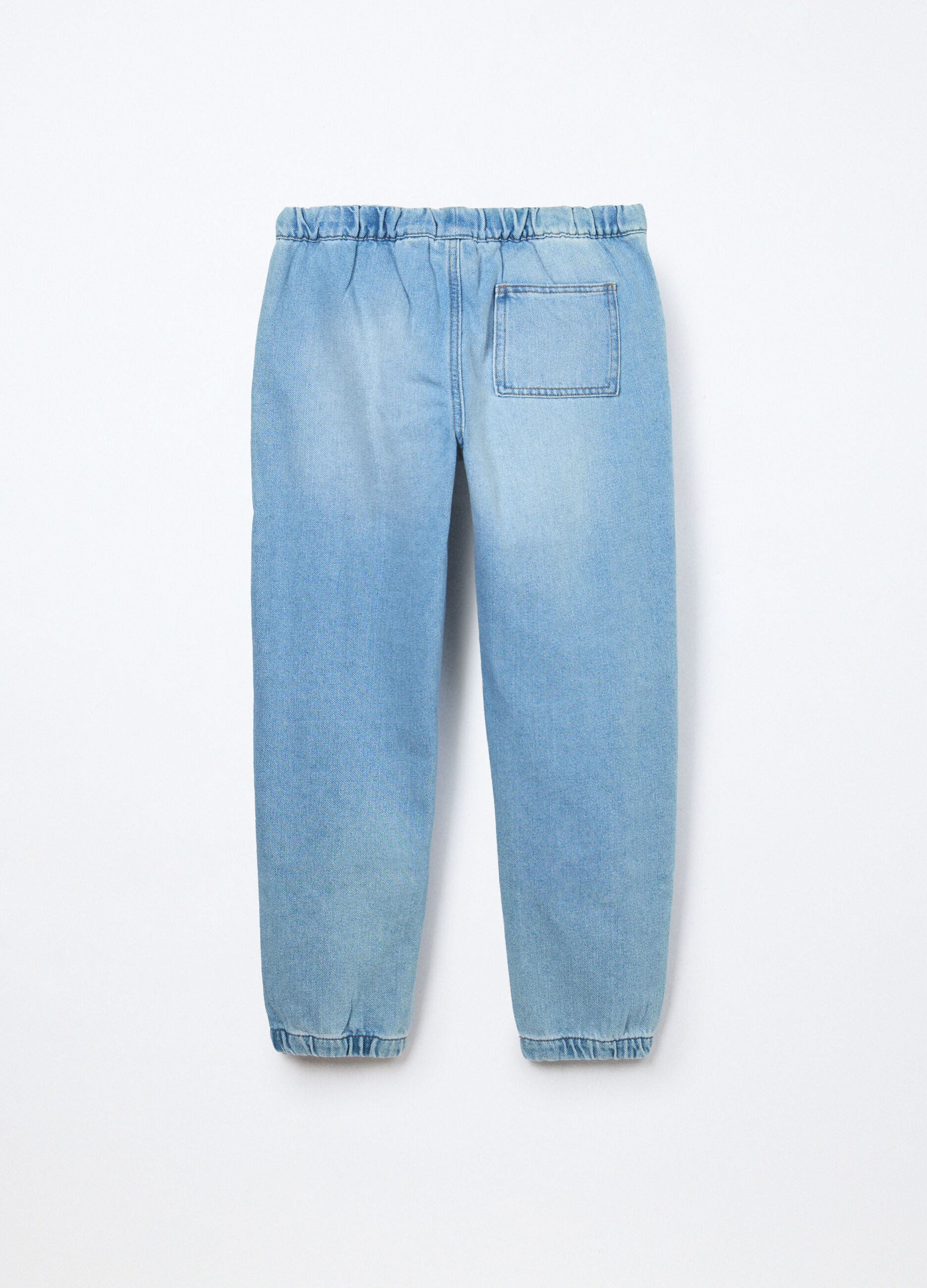 Jogger in denim misto cotone ragazzo_1
