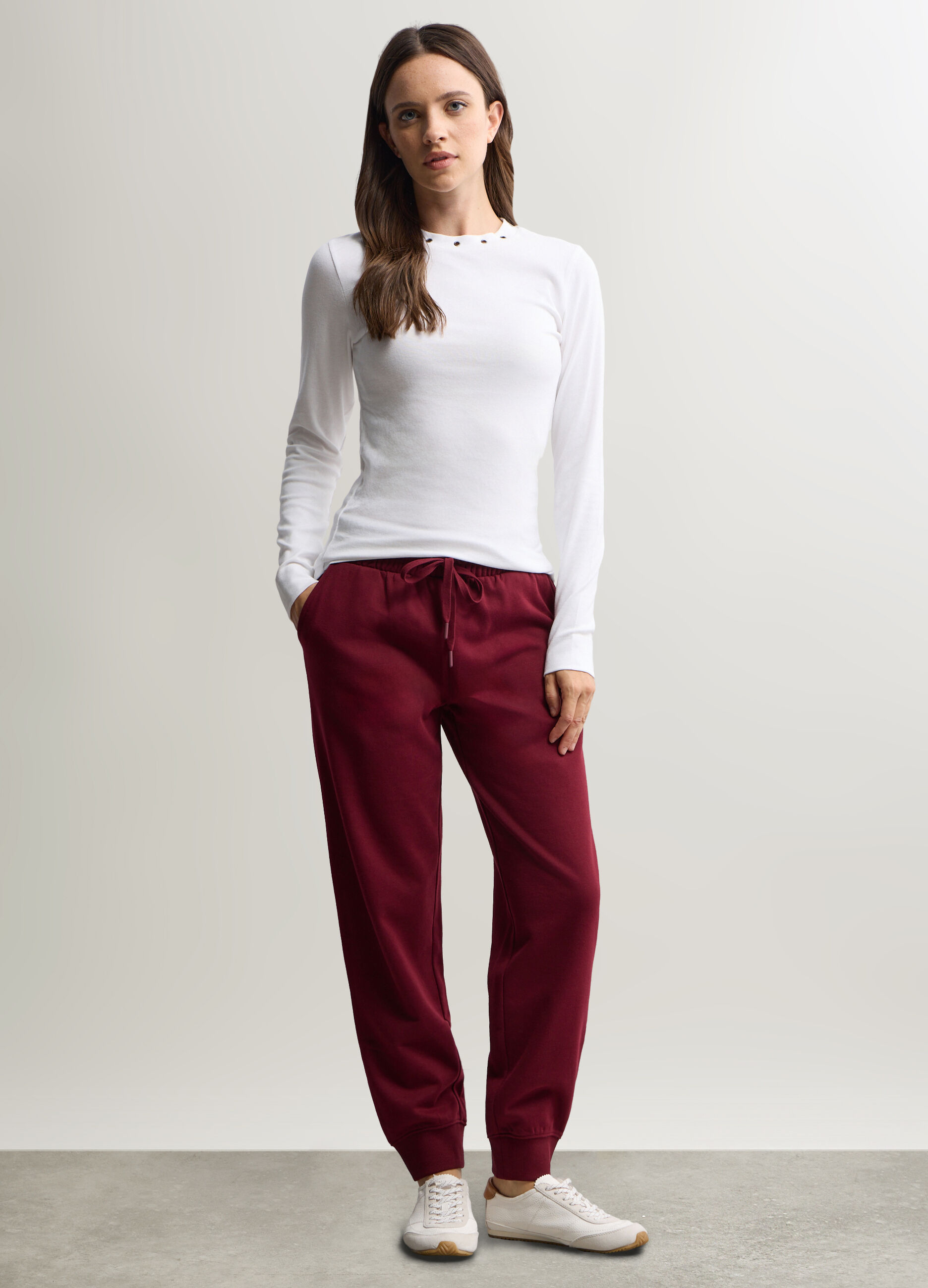 Jogger in felpa misto cotone donna_0