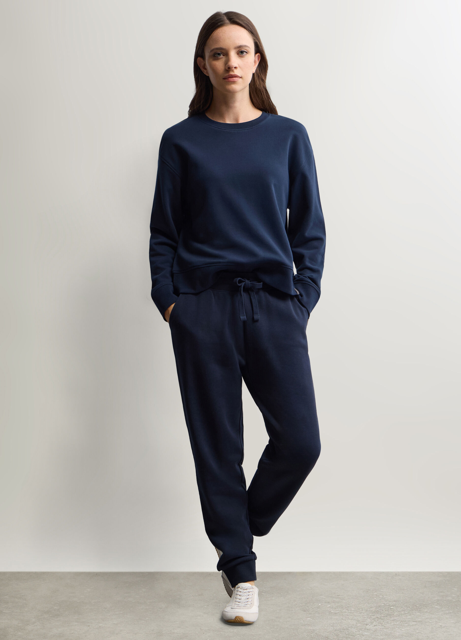 Jogger Fit Regular in misto cotone garzato stretch donna_0