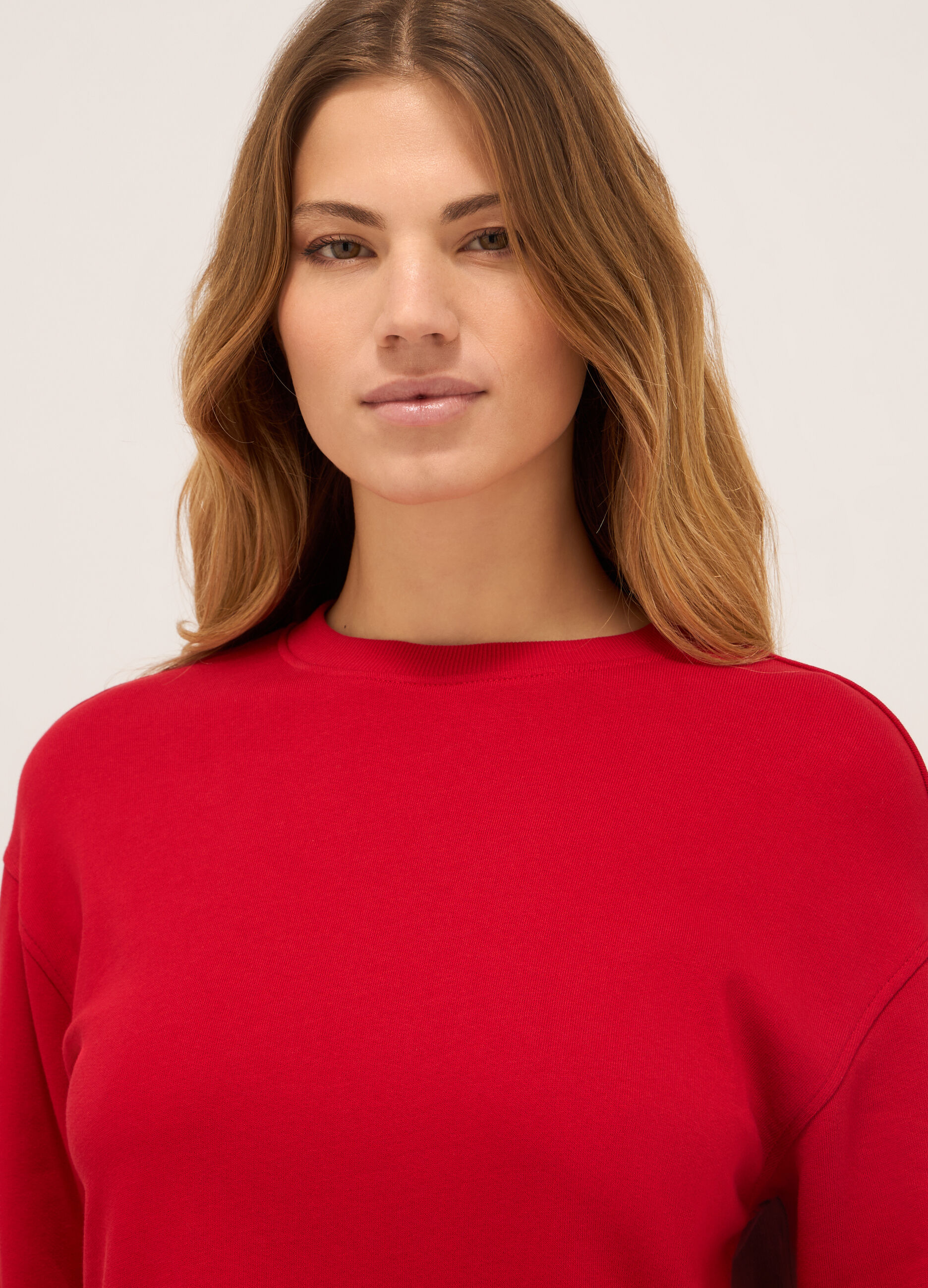 Felpa in french terry di puro cotone donna_2
