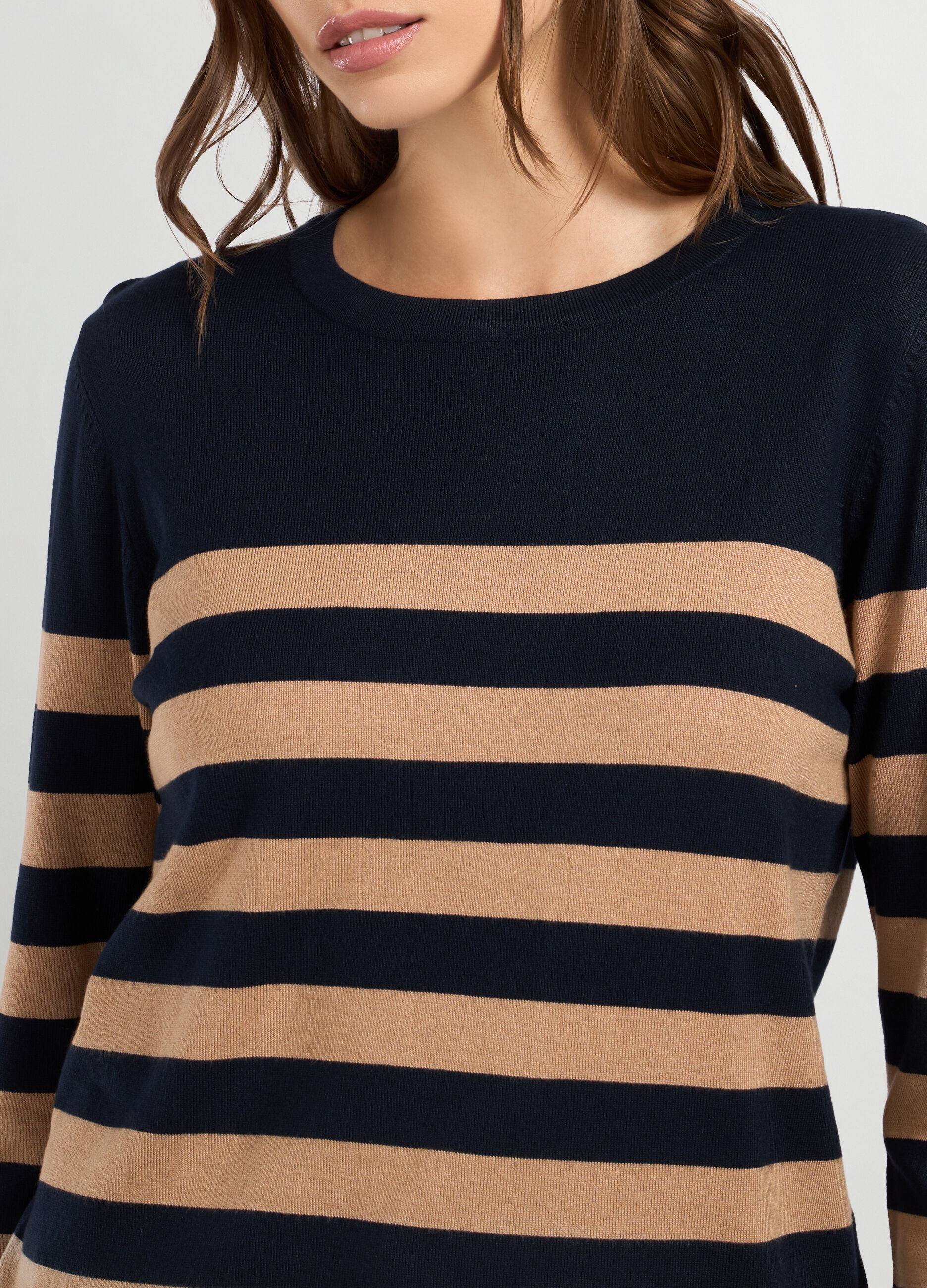 Tricot misto viscosa a righe donna_2