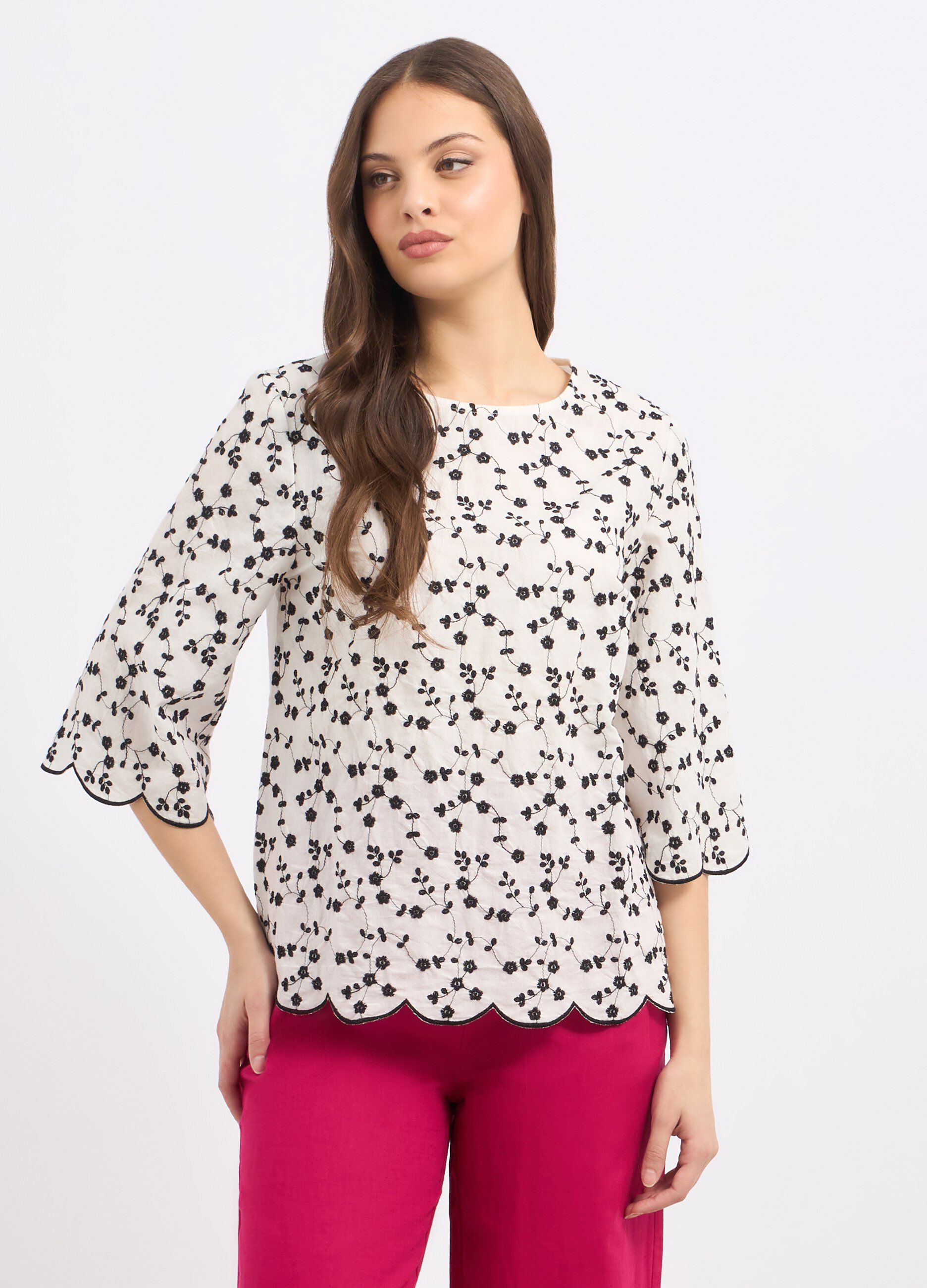 Blusa con ricamo donna_0