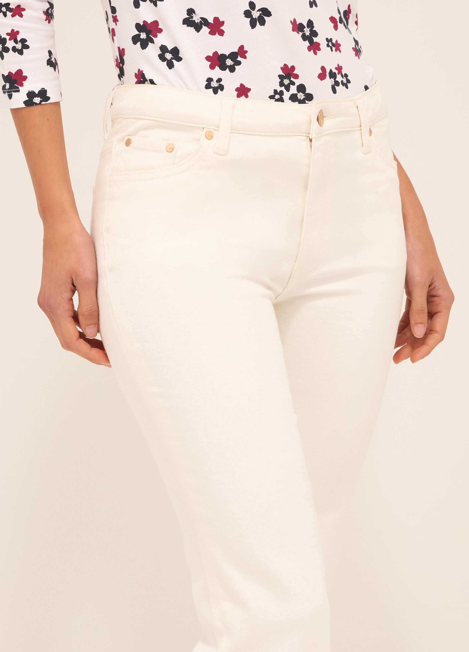 Pantaloni in stretch denim flare fit donna_2