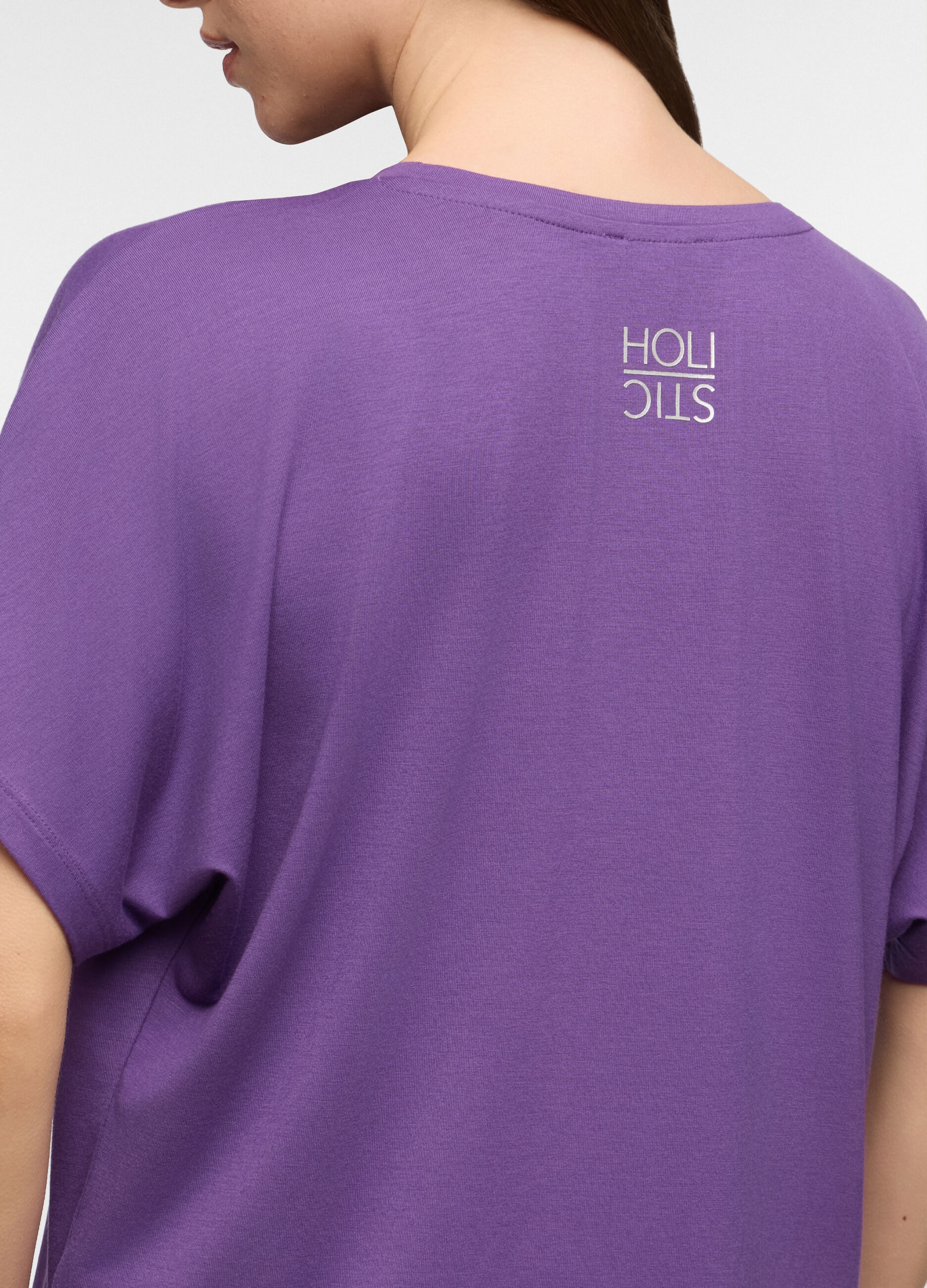 T-shirt fit over girocollo stretch donna_2