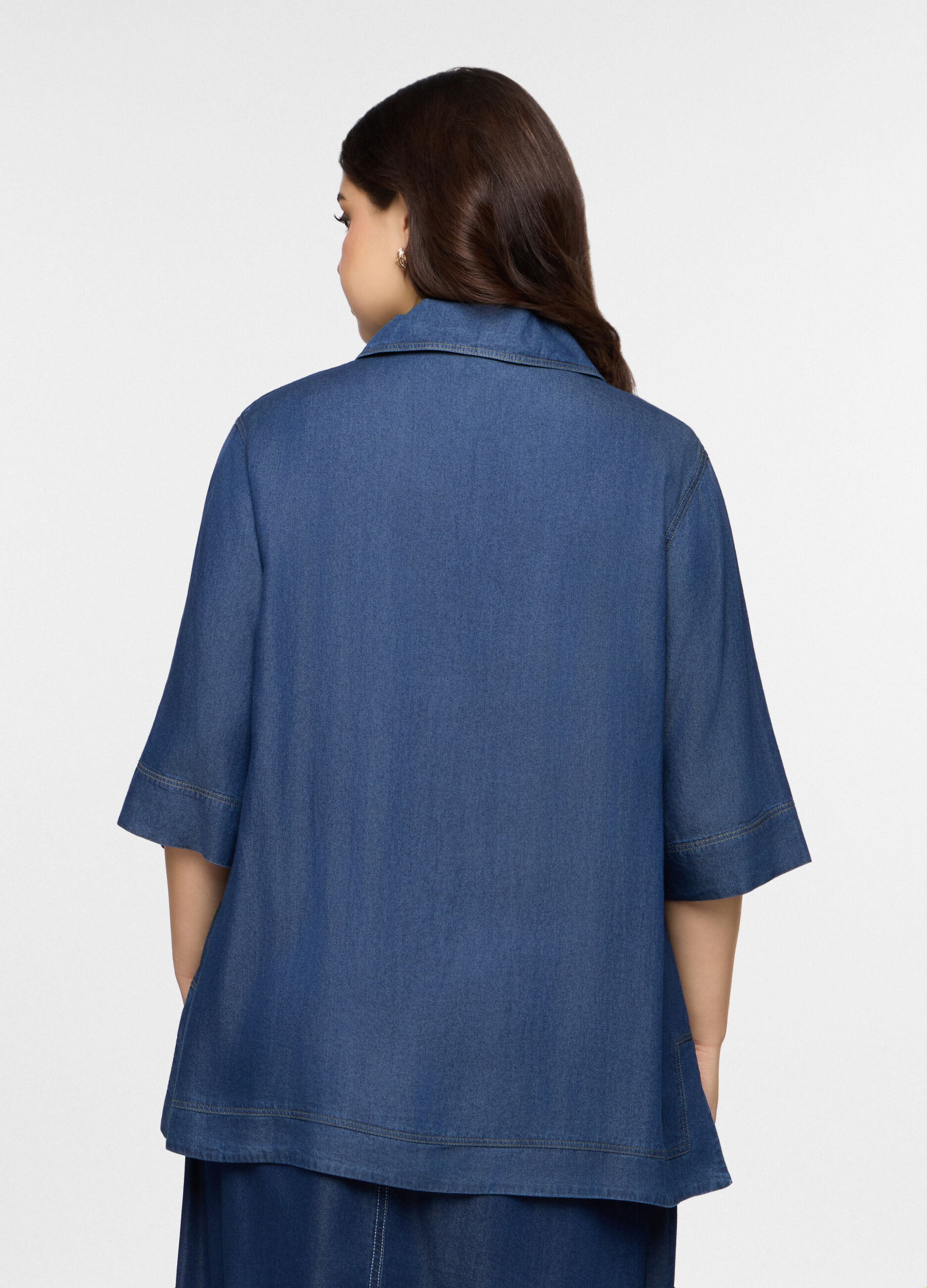 Blusa Fit Regular in pura lyocell donna curvy_1
