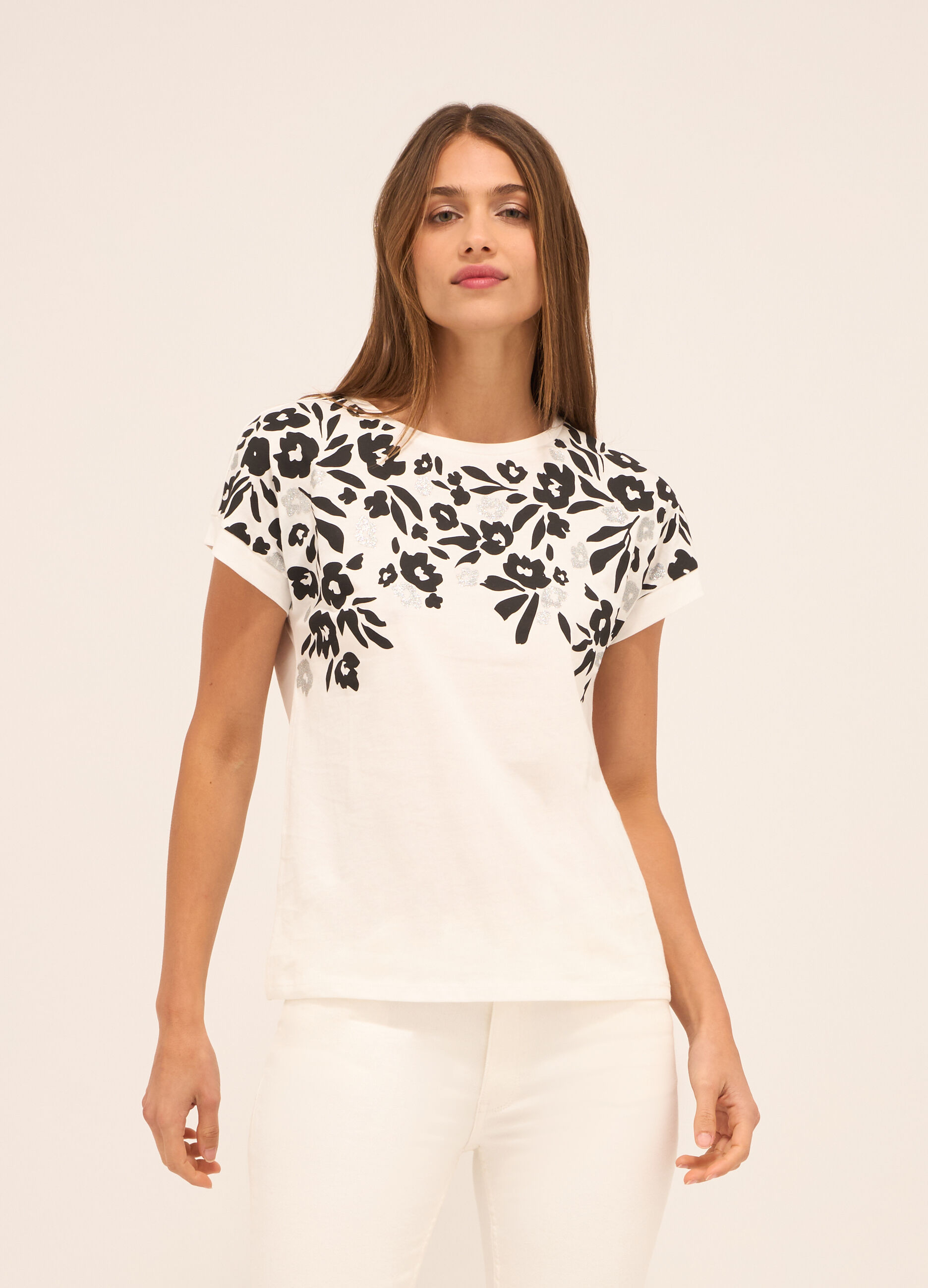 T-shirt in puro cotone donna_0