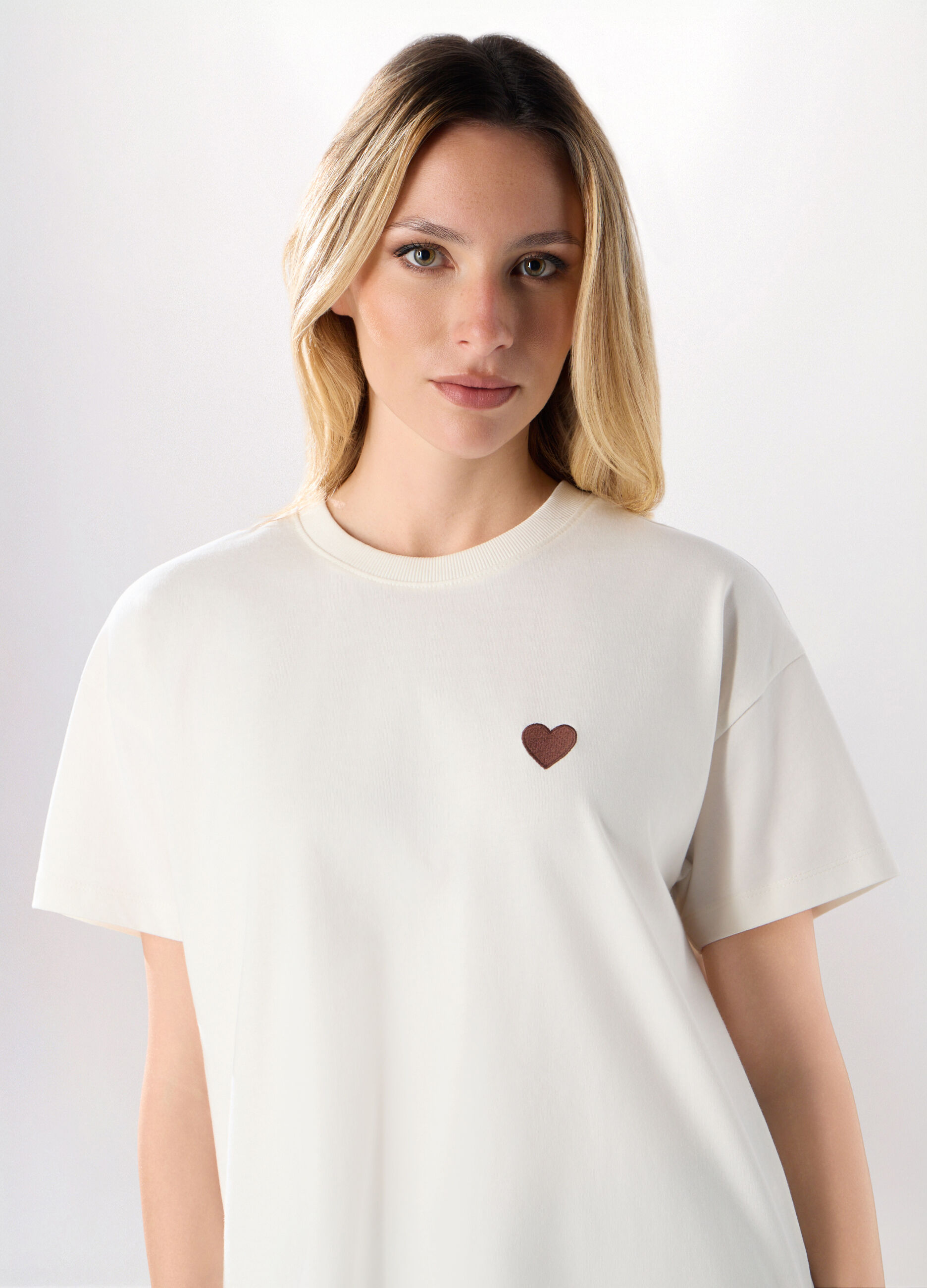 T-shirt in jersey di puro cotone donna_2