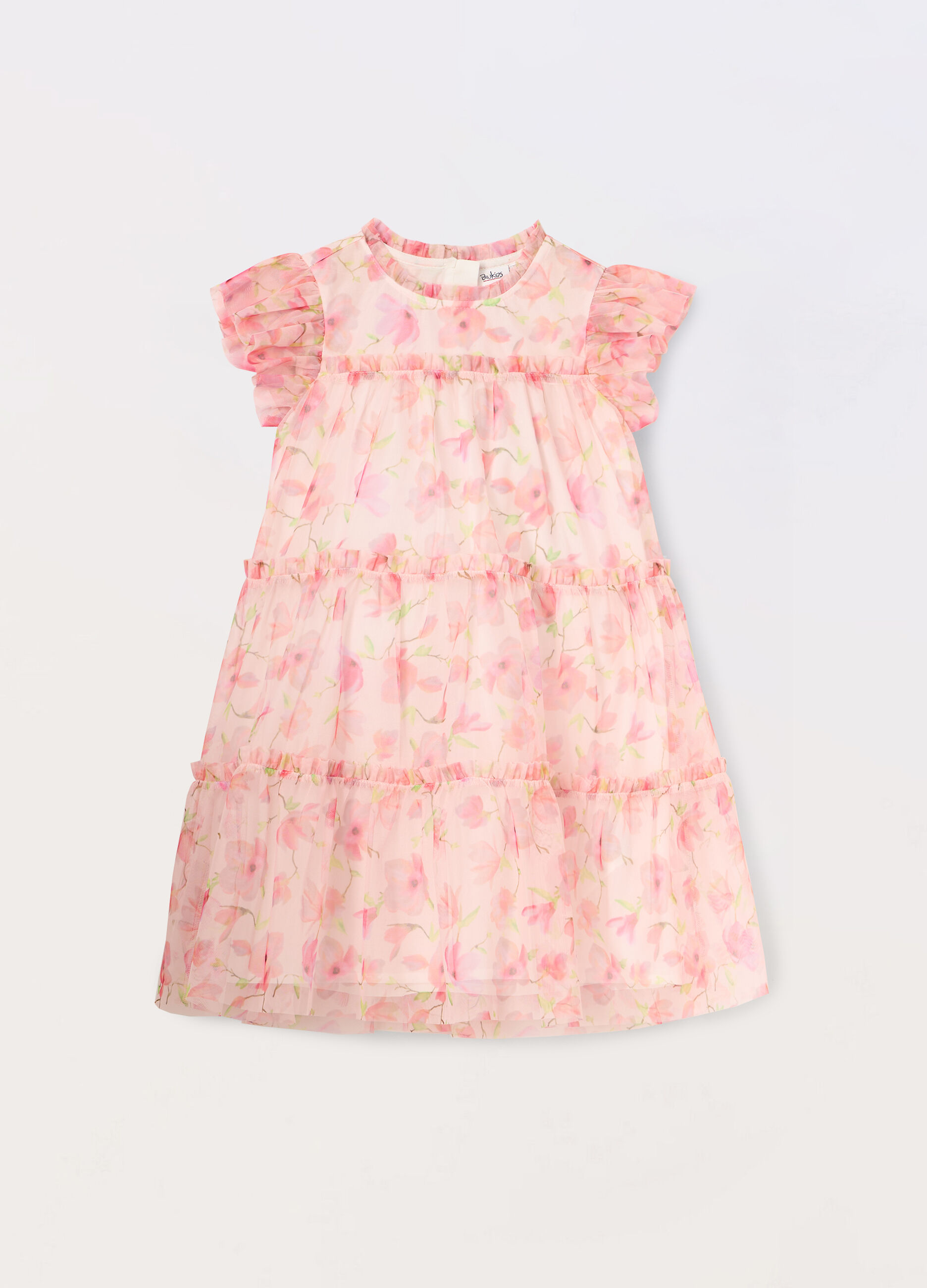 Vestito in tulle a balze bambina