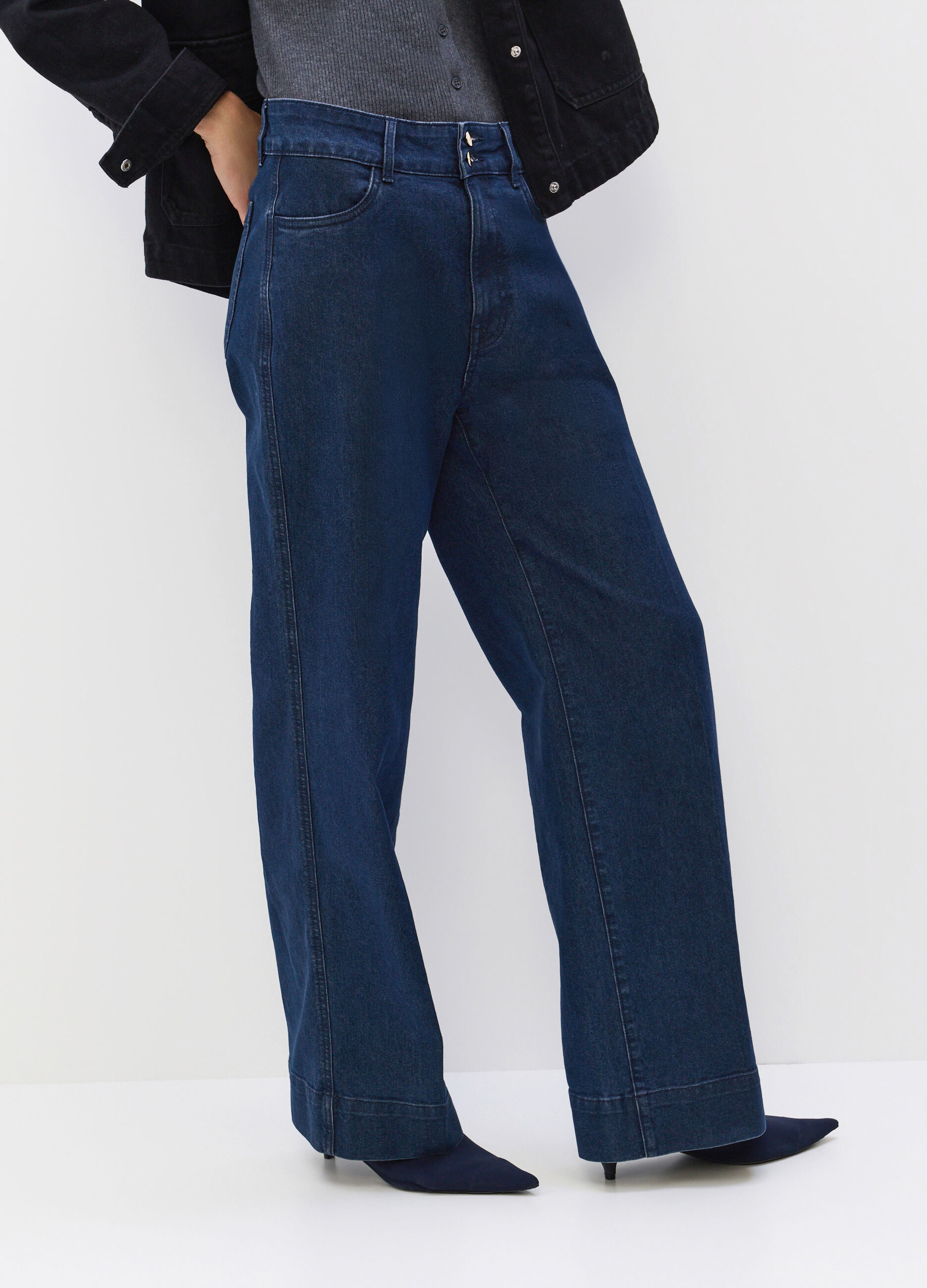 Pantaloni Straight Fit misto cotone stretch donna_3