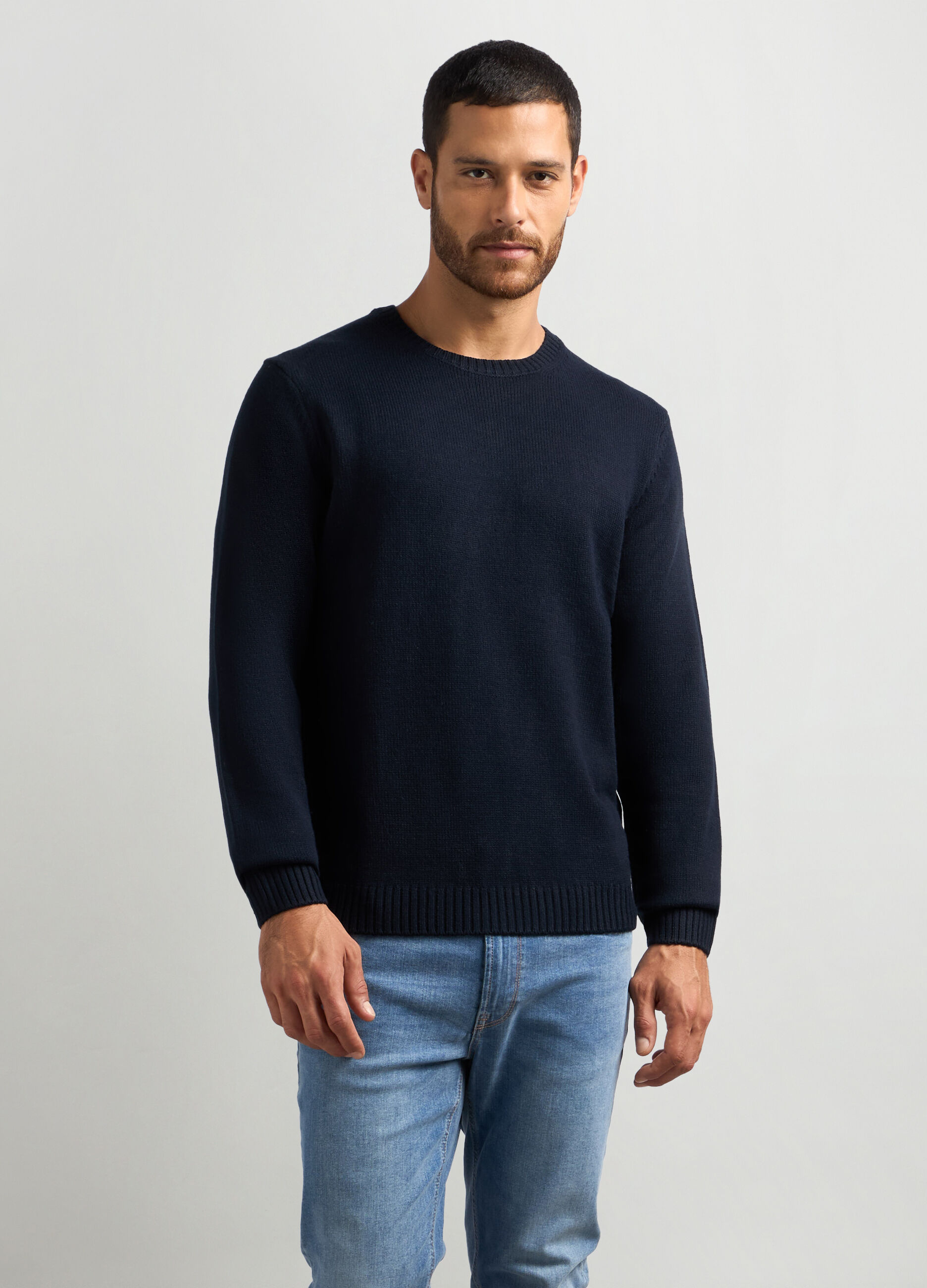 Maglione girocollo maglia rasata uomo