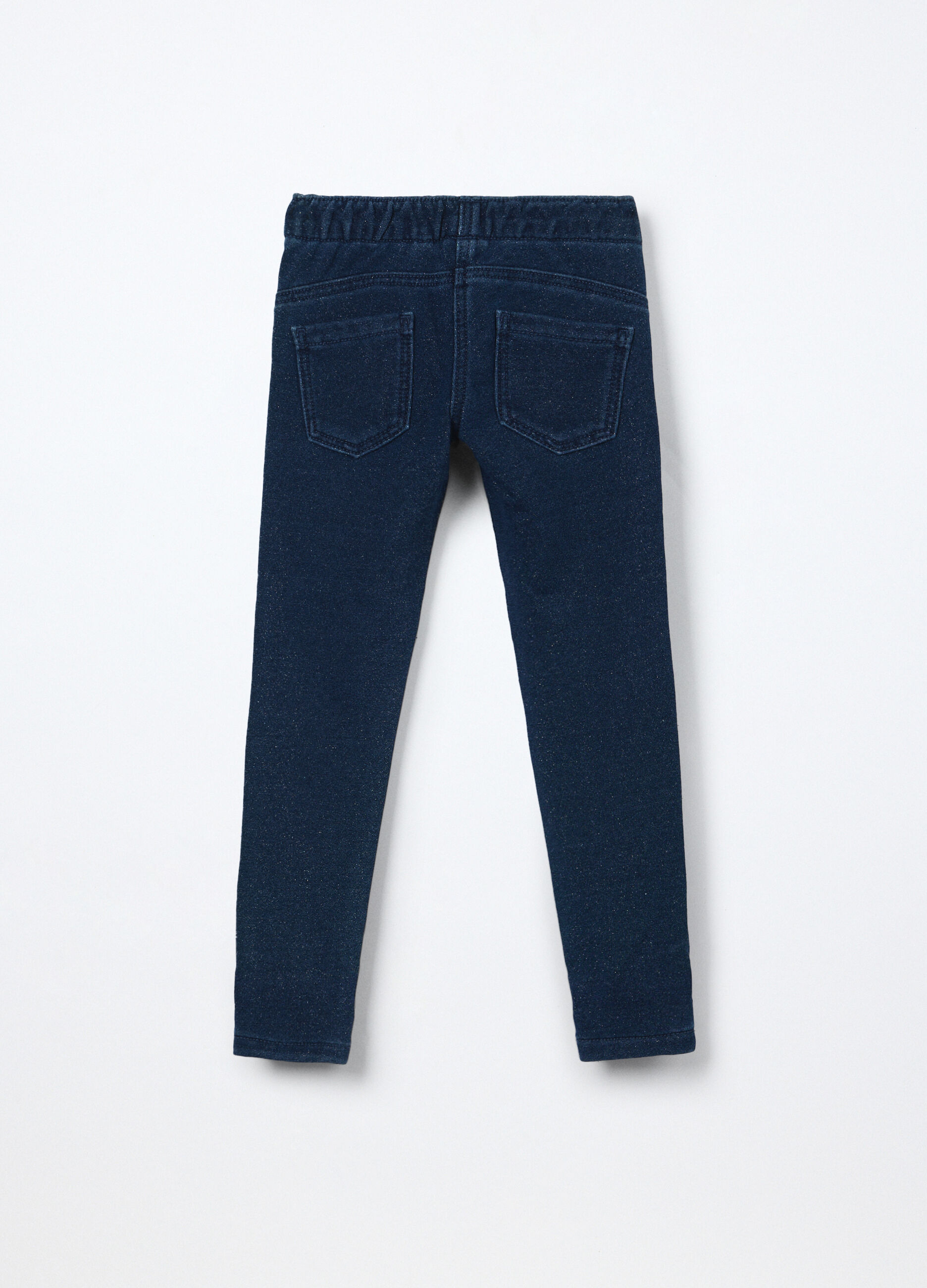 Jeggings in french terry denim bambina_1