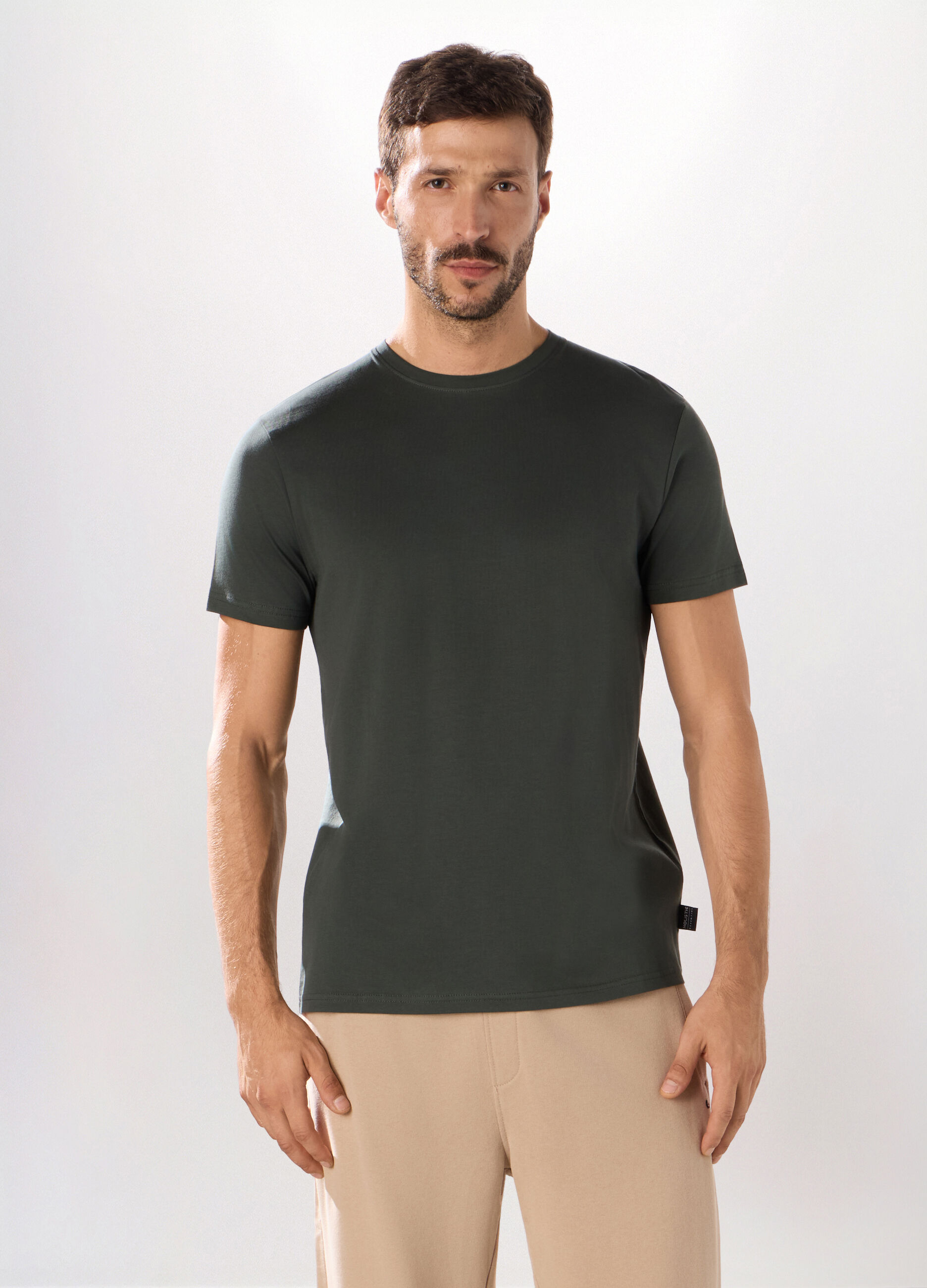 T-shirt girocollo regular fit in cotone uomo_0