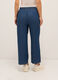 Pantaloni wide leg in denim di misto cotone donna_1