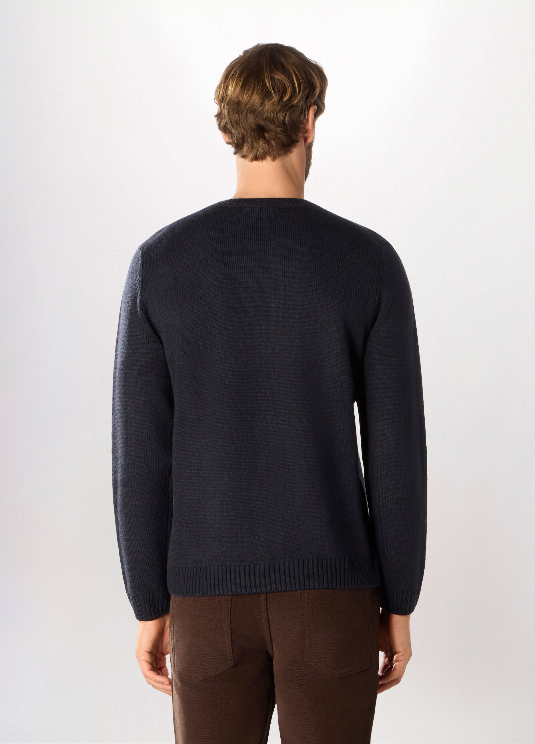 Maglione girocollo maglia rasata uomo_1