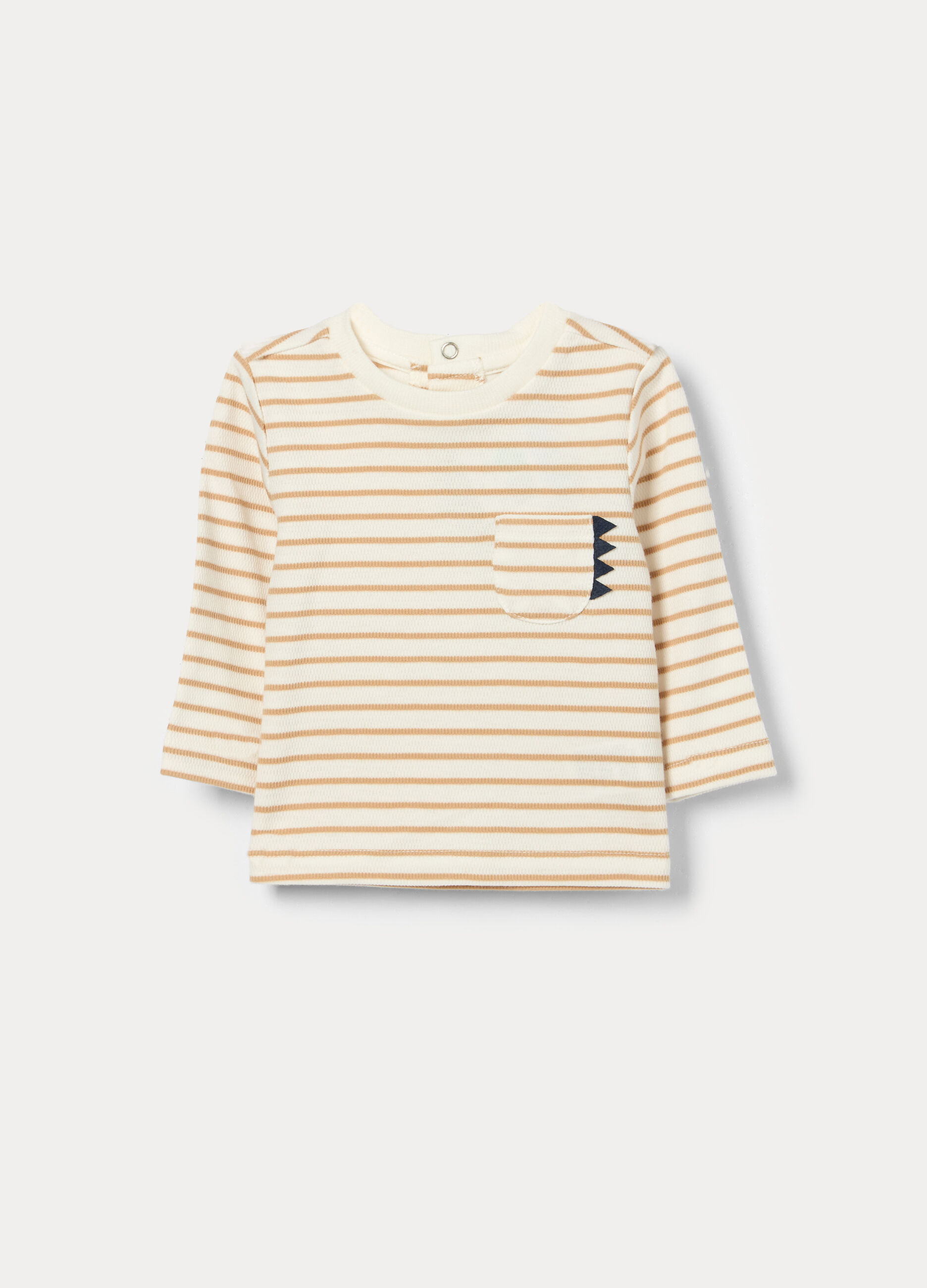 T-shirt in maglia di puro cotone neonato_0