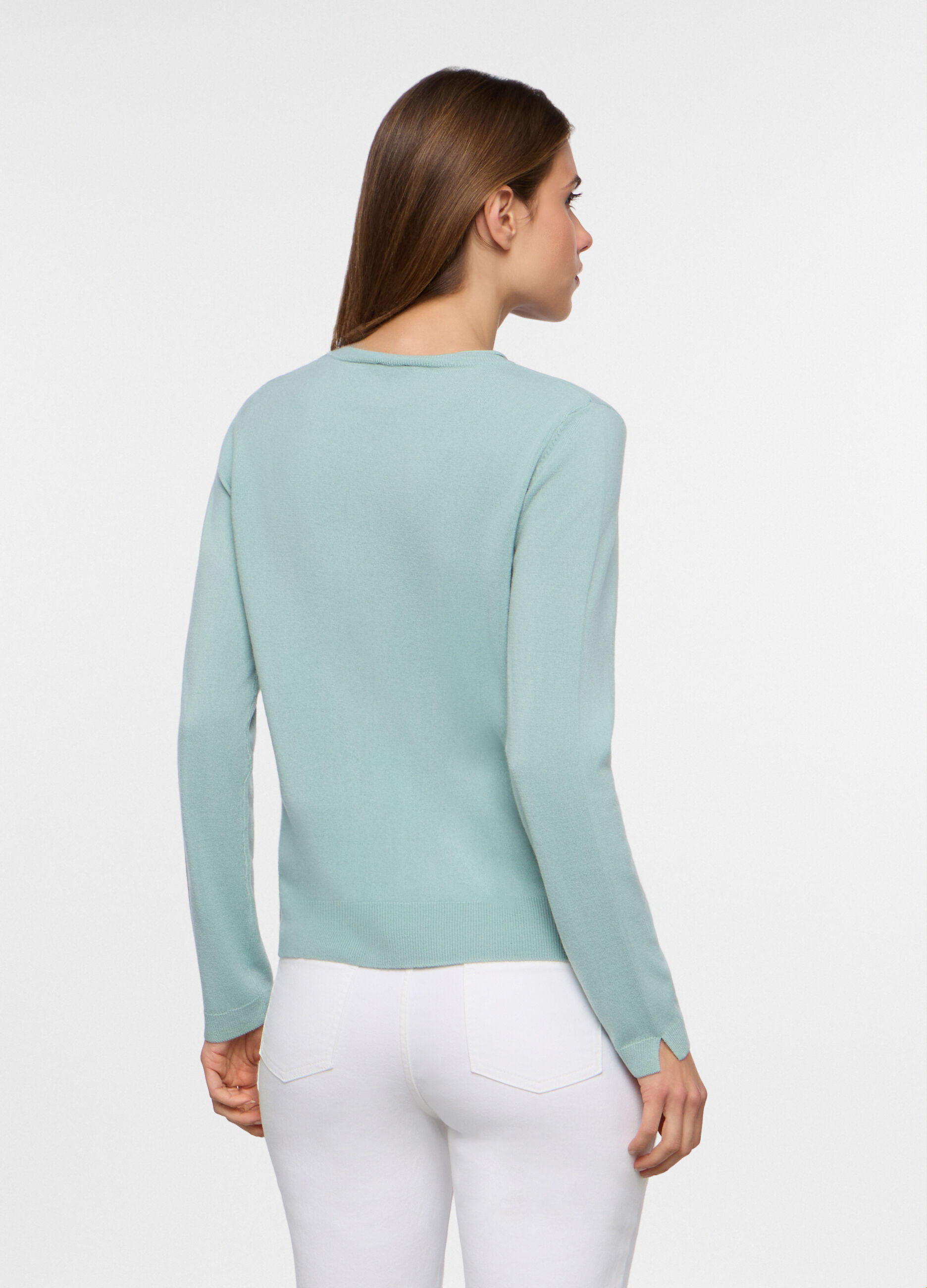 Cardigan girocollo rasato donna_1