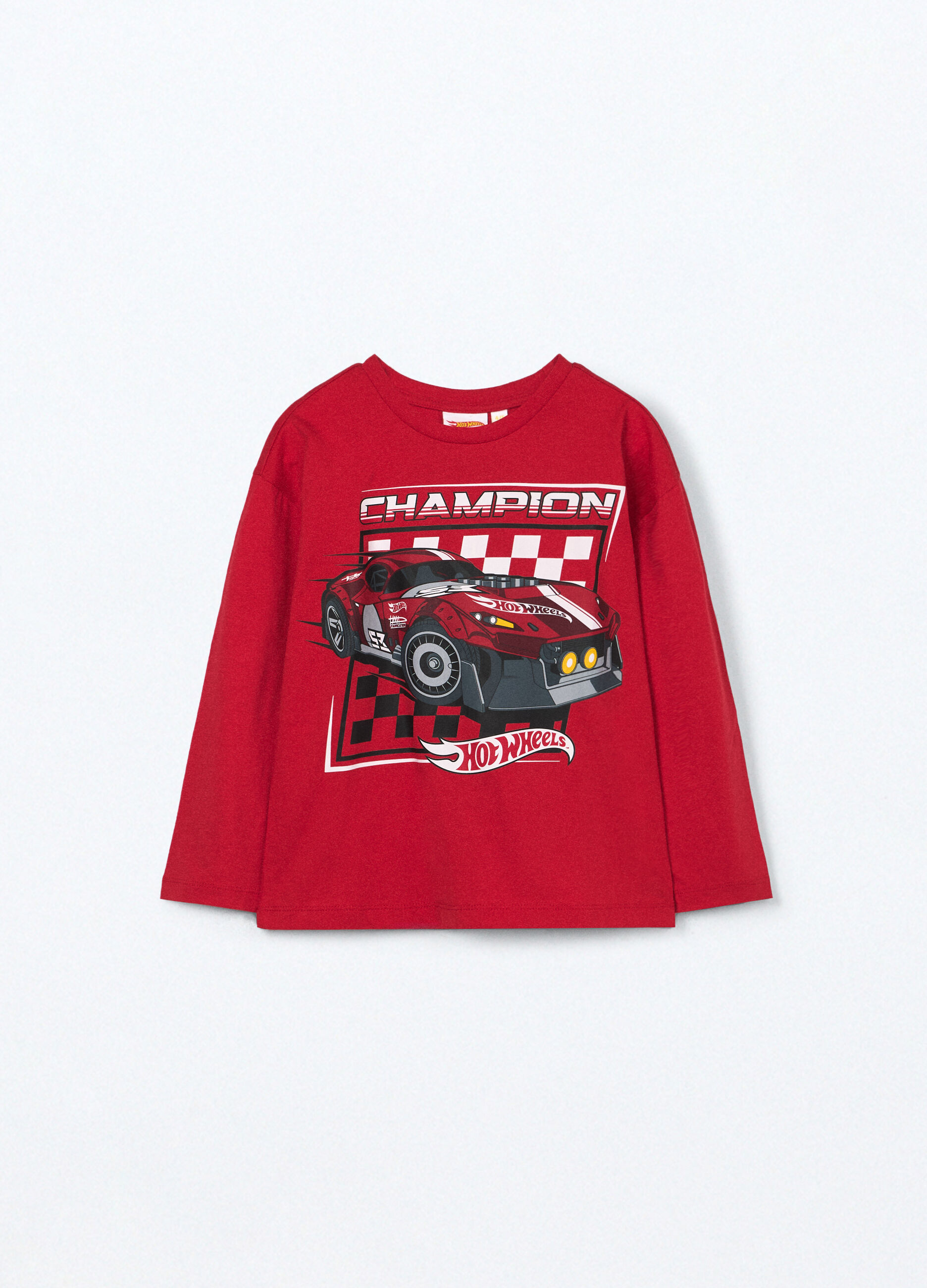 T-shirt Hot Wheels in jersey di puro cotone bambino_0
