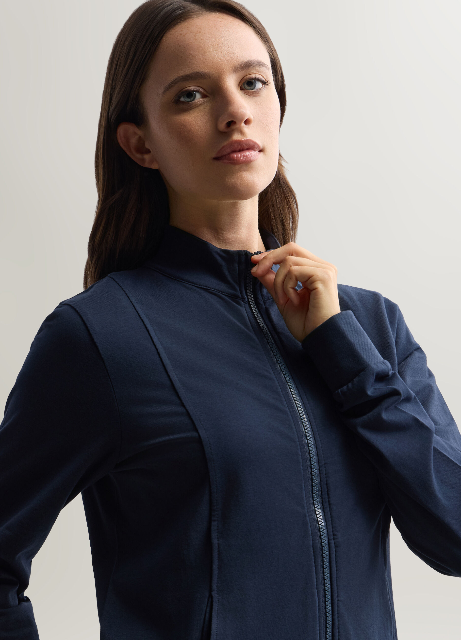Felpa in jersey di cotone stretch donna_2