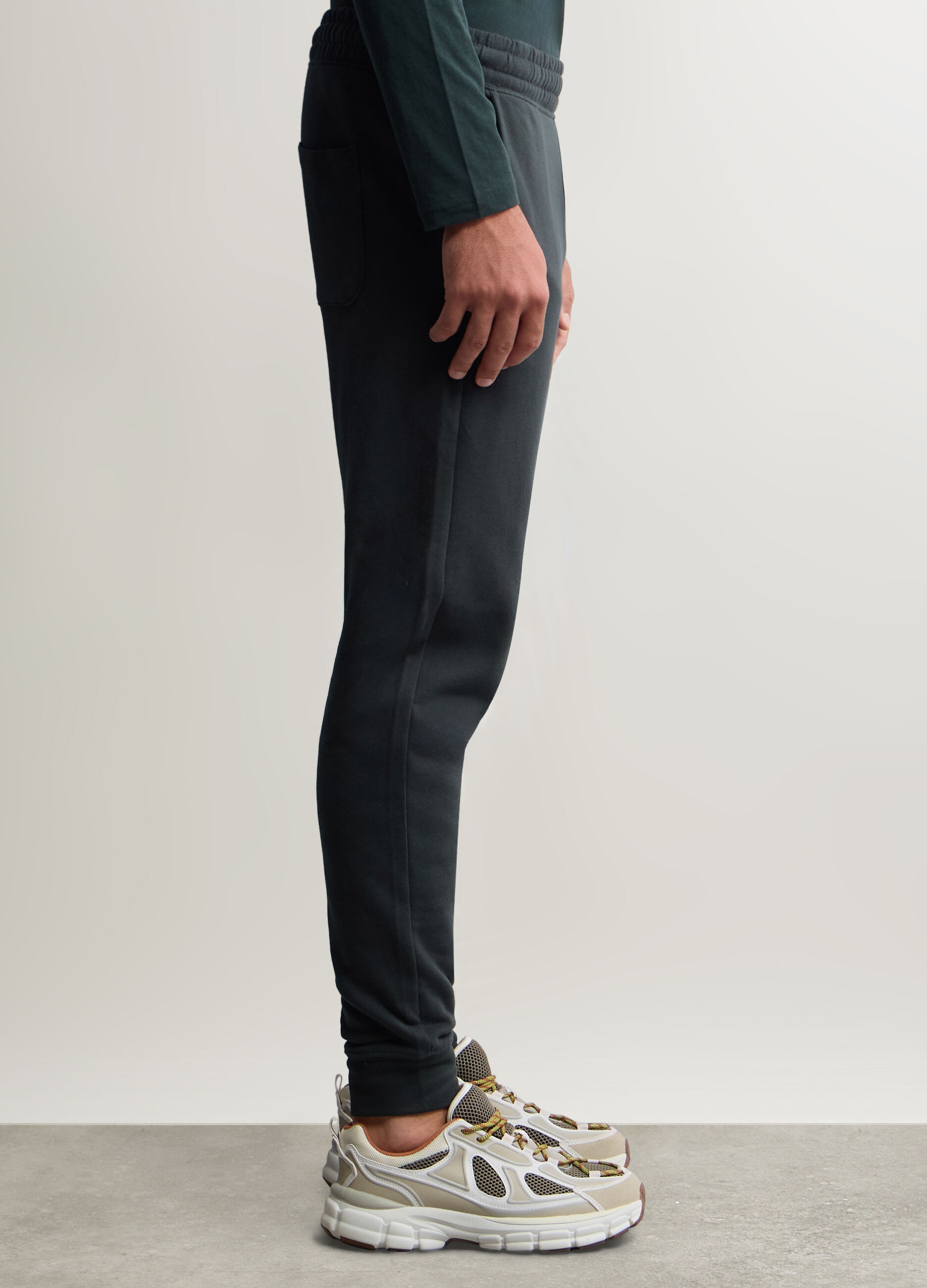 Jogger slim fit in felpa di cotone uomo_1