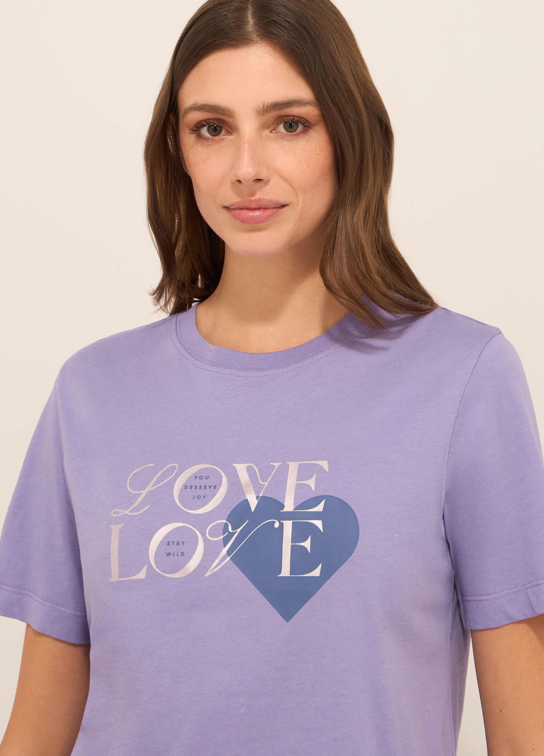 T-shirt in jersey di puro cotone donna_2