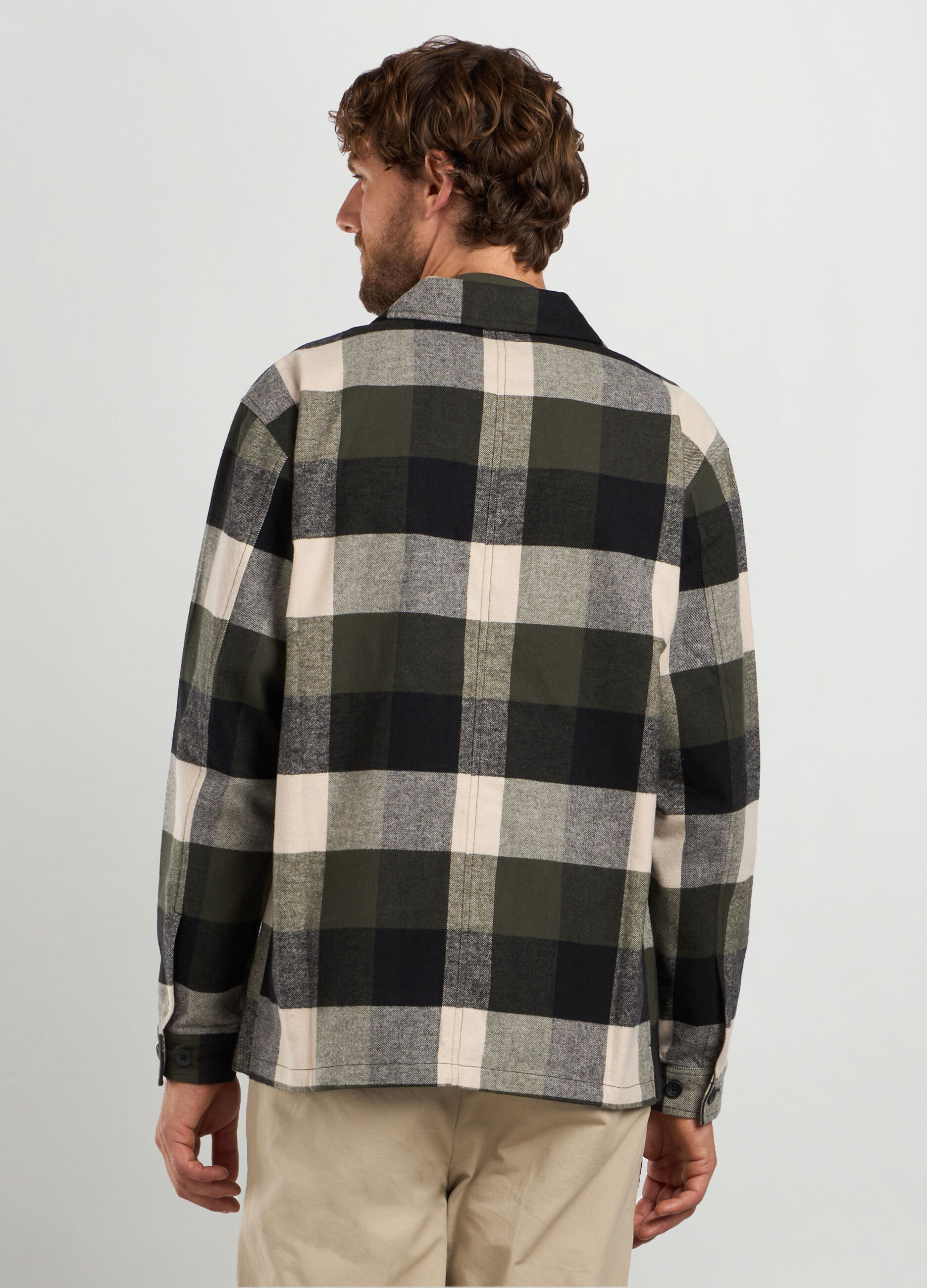 Overshirt a quadri in flanella uomo_1