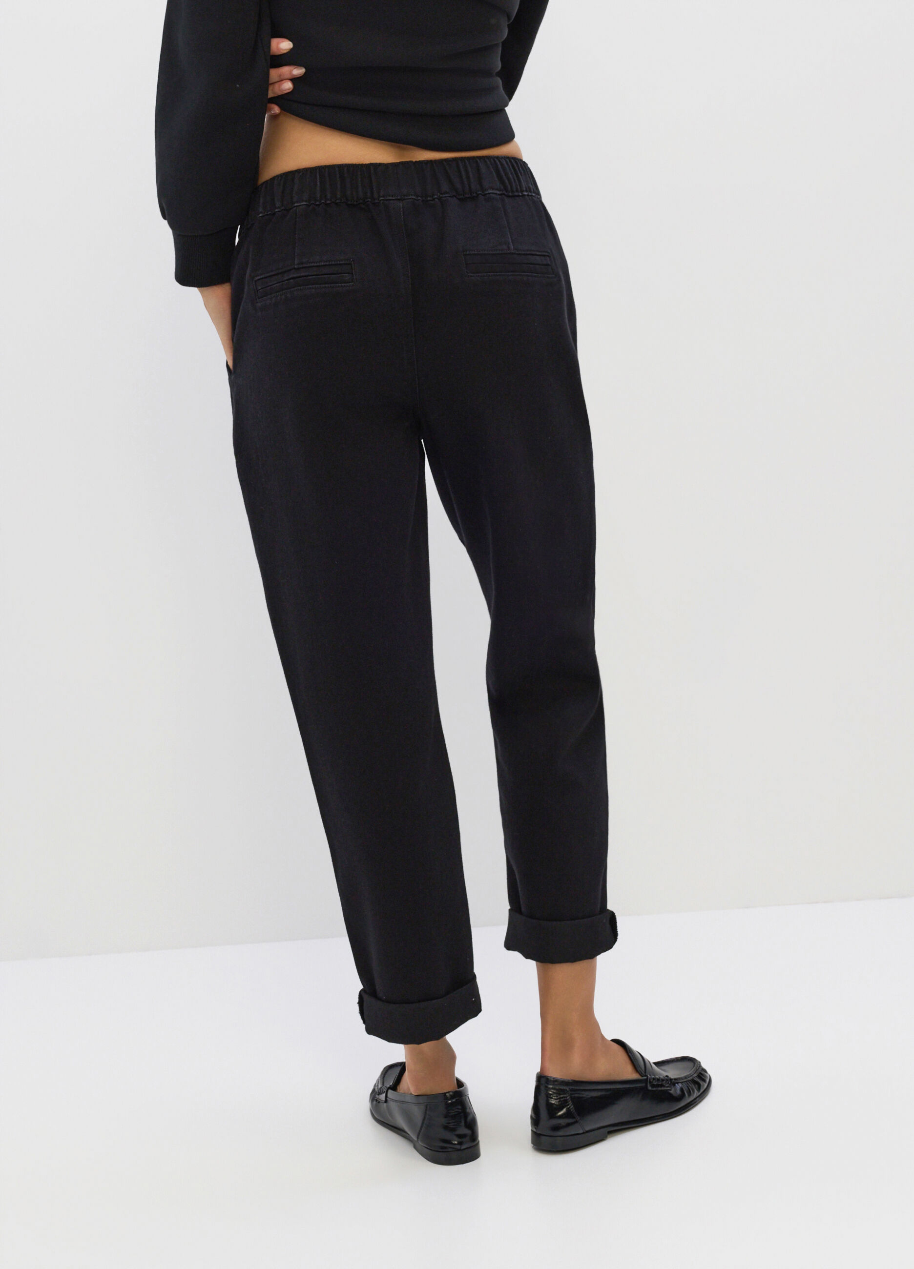 Jogger Fit Regular in denim misto cotone donna_1