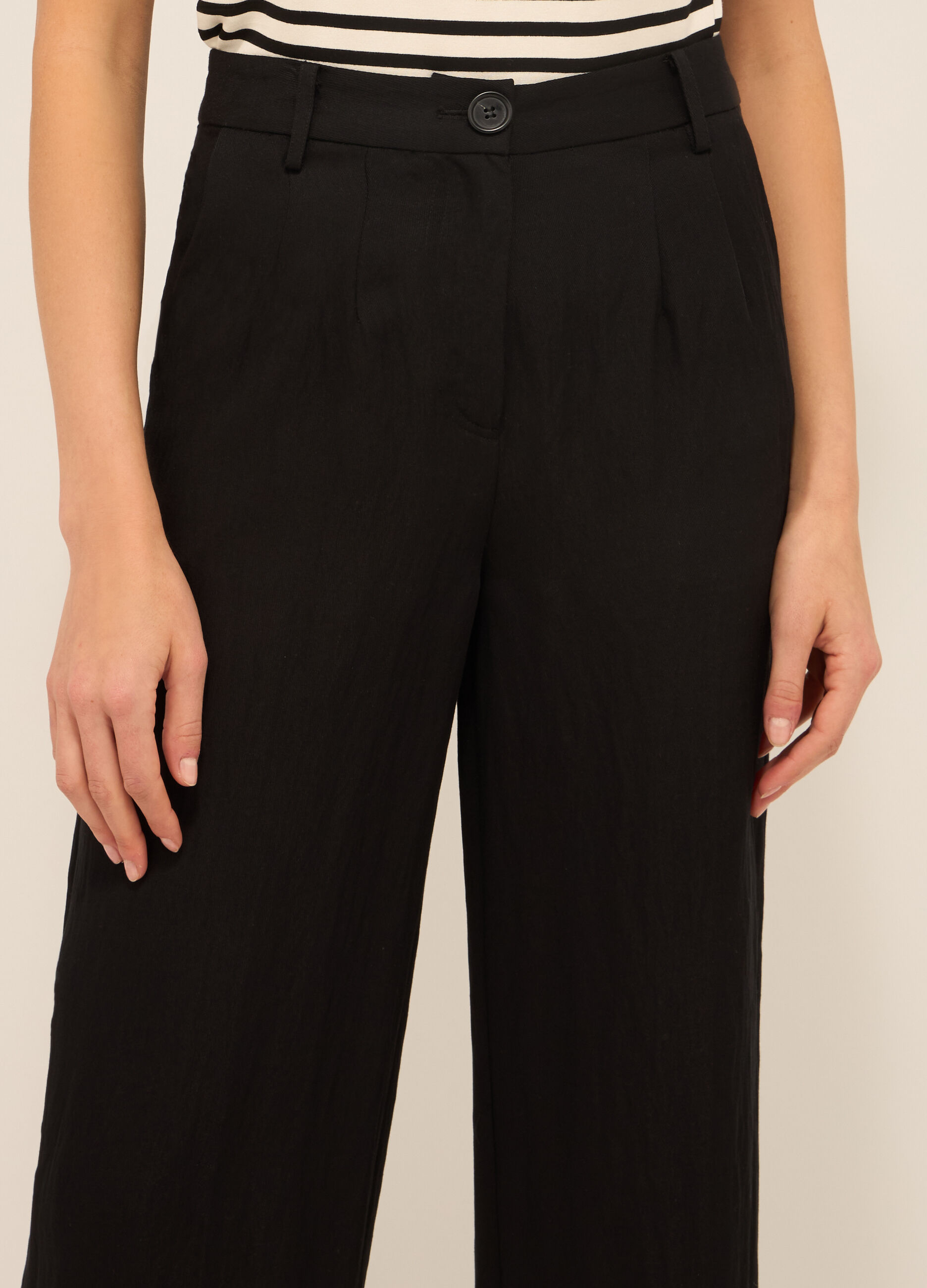 Pantaloni in mista lyocell donna_2