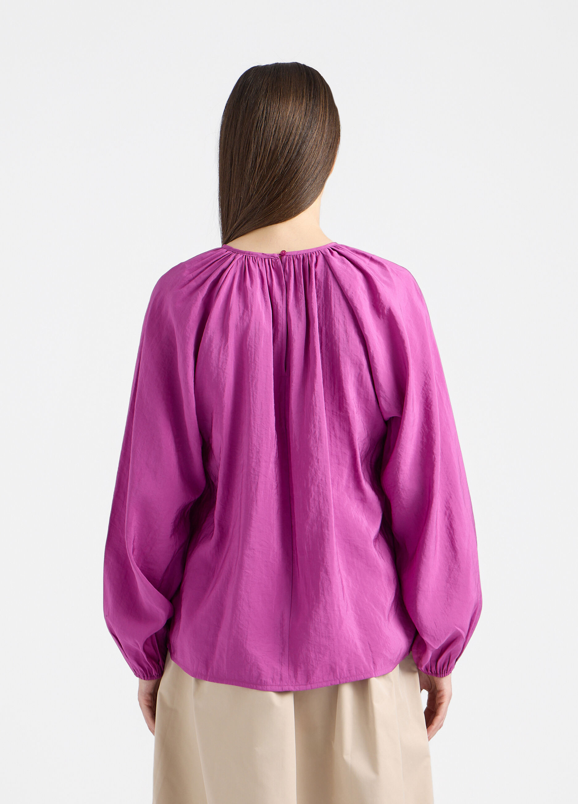 Blusa Fit Over con scollo rotondo misto modal donna_2