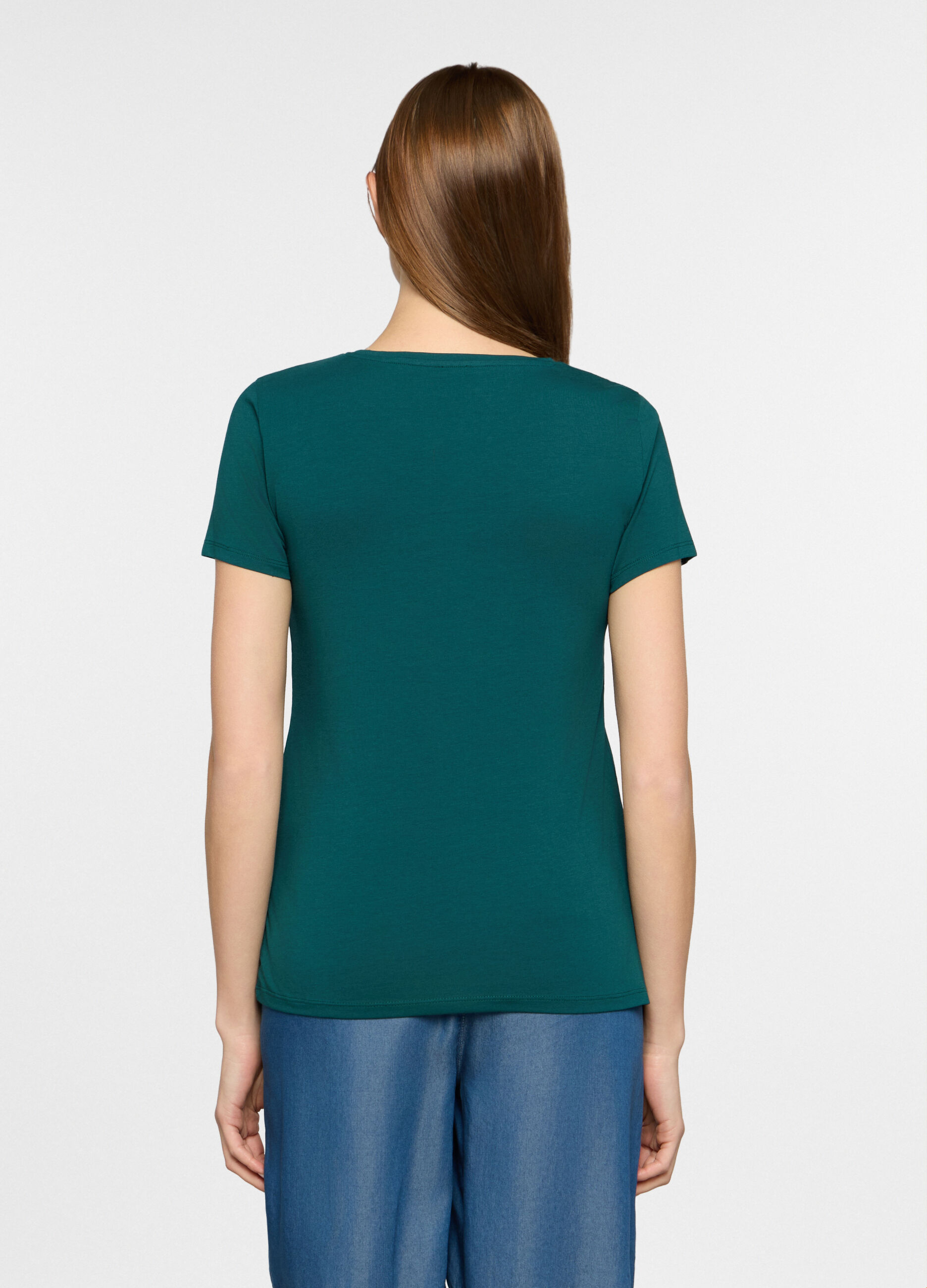 T-shirt girocollo stretch donna_1