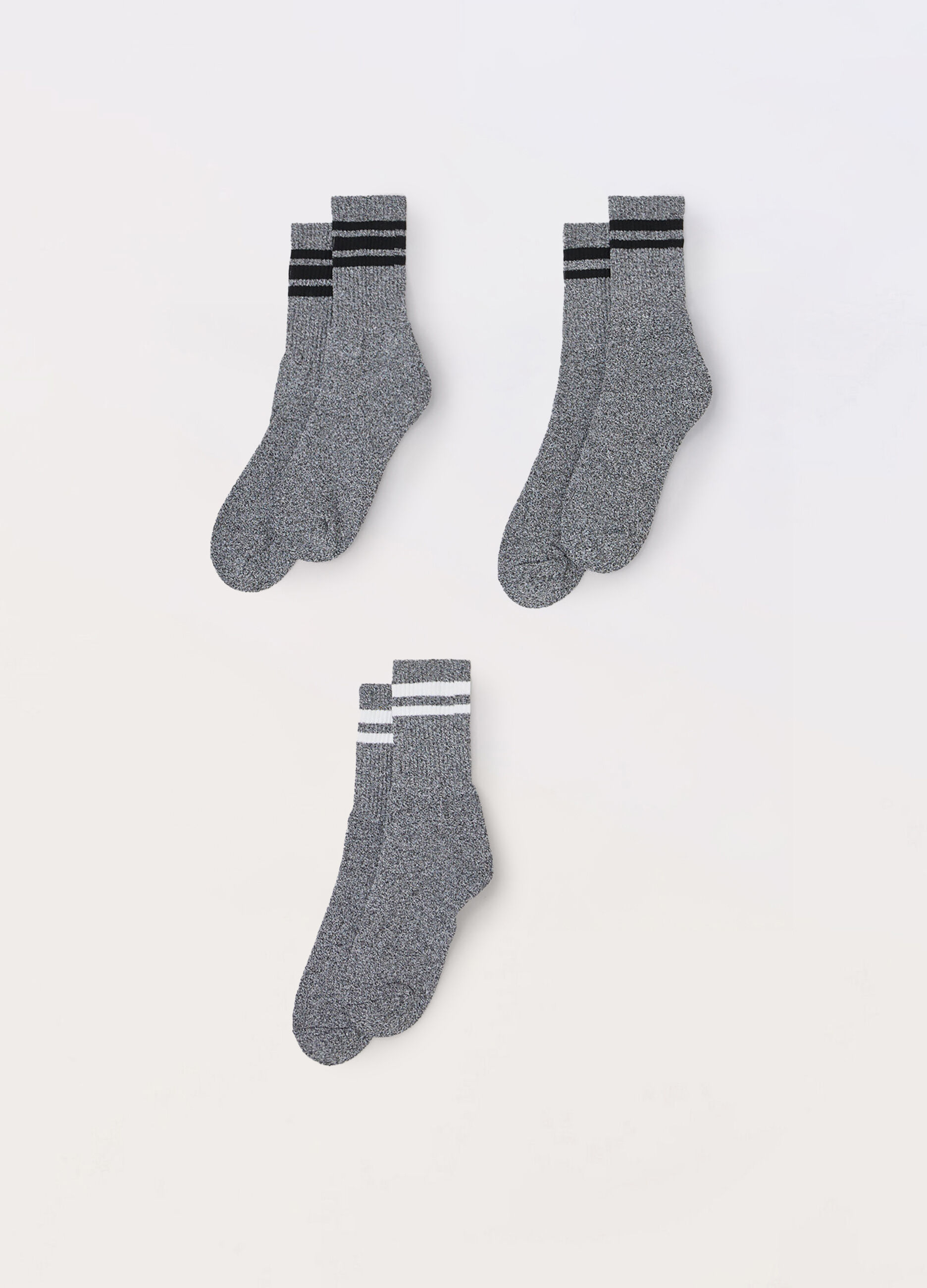 3 pack calze corte sportive con righe a contrasto uomo_0
