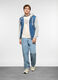 Giacca di jeans con inserti in felpa uomo_0