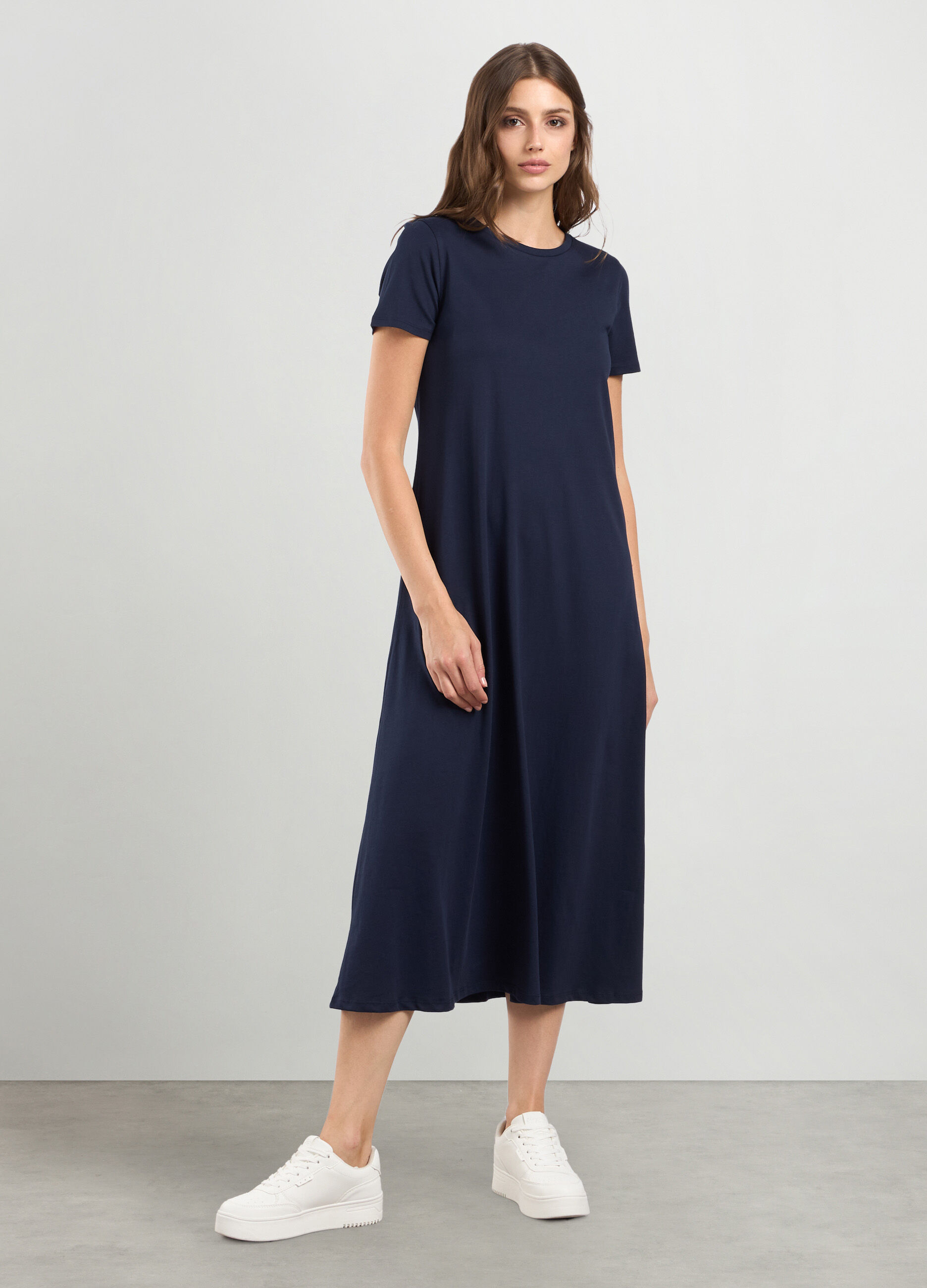 Abito lungo in jersey di puro cotone donna_0
