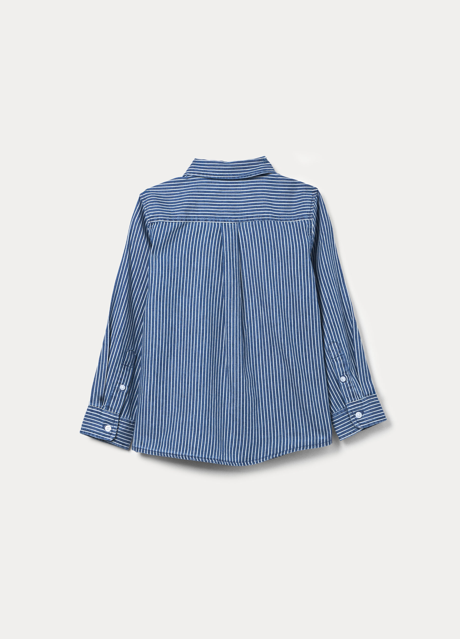 Camicia regular fit in puro cotone chambray bambino_1