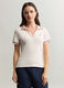 Polo con scollo a V in costina donna_0