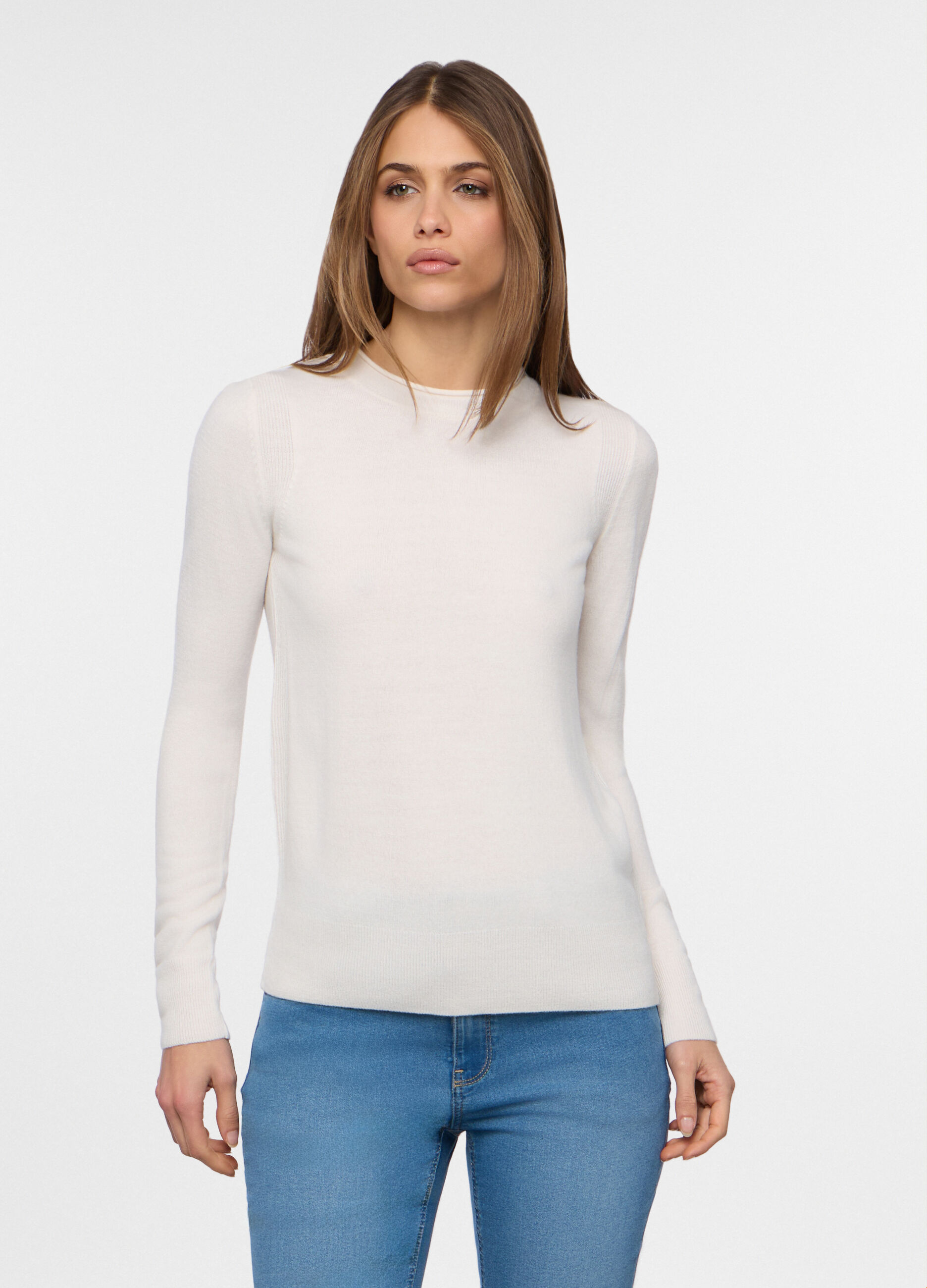 Pullover girocollo rasato donna _0