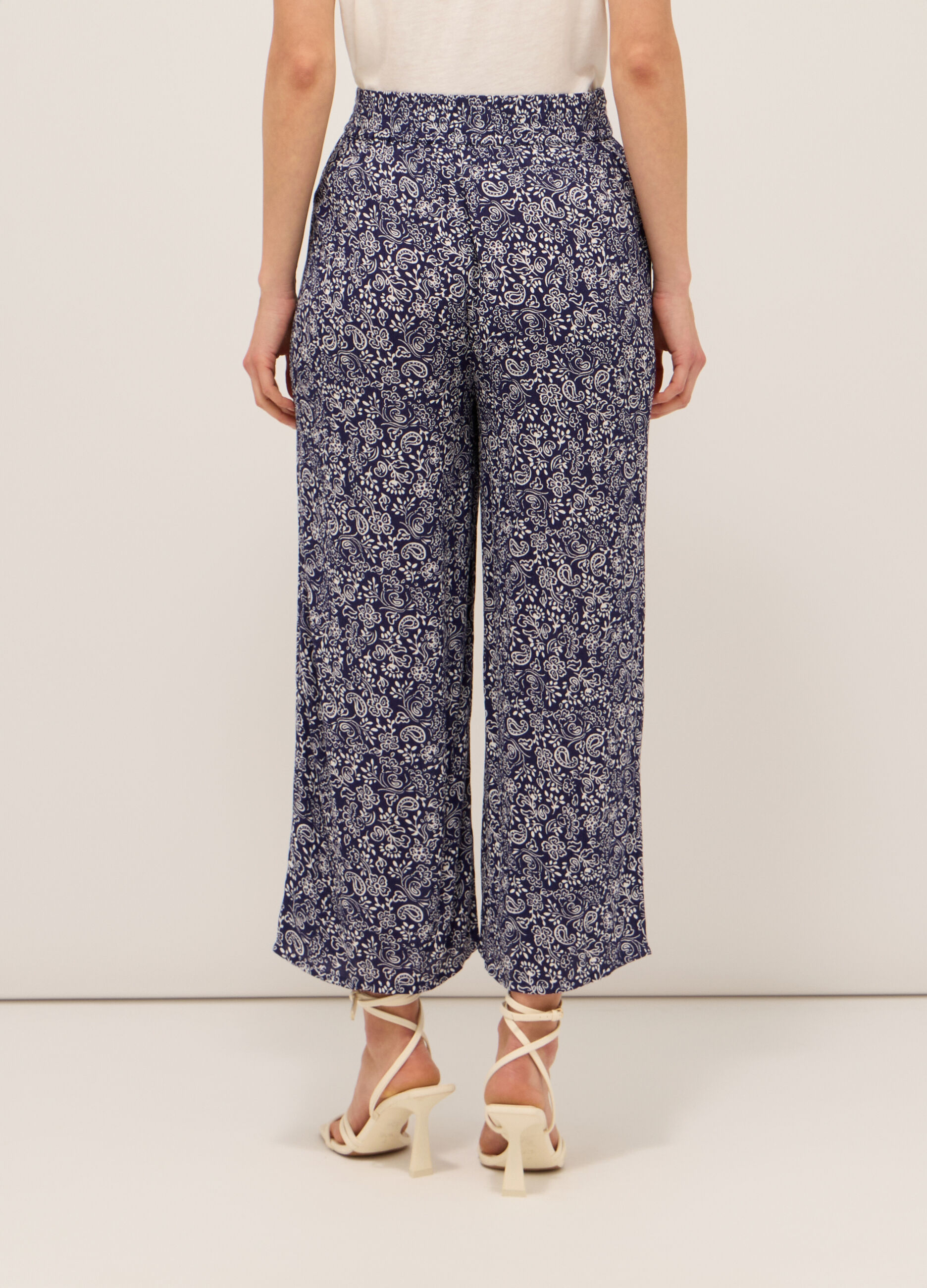 Pantaloni in pura viscosa creponne donna_1