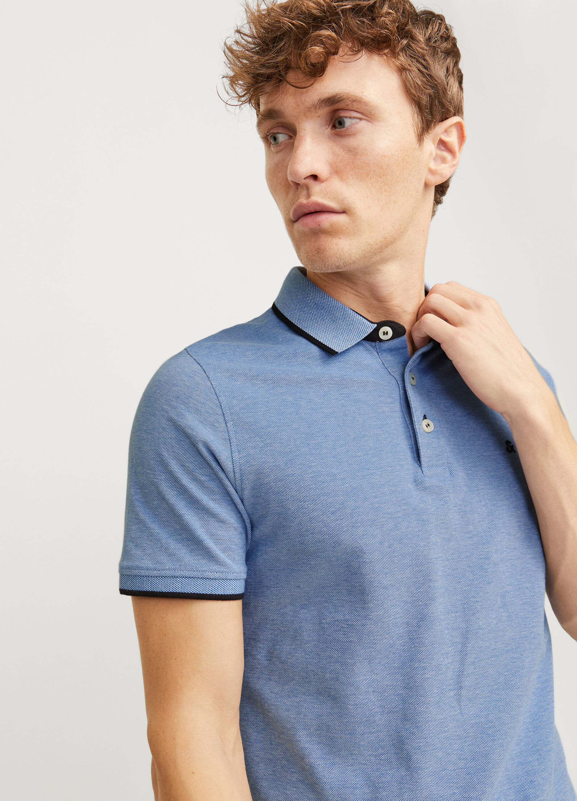 Polo slim fit con dettagli a contrasto uomo_3