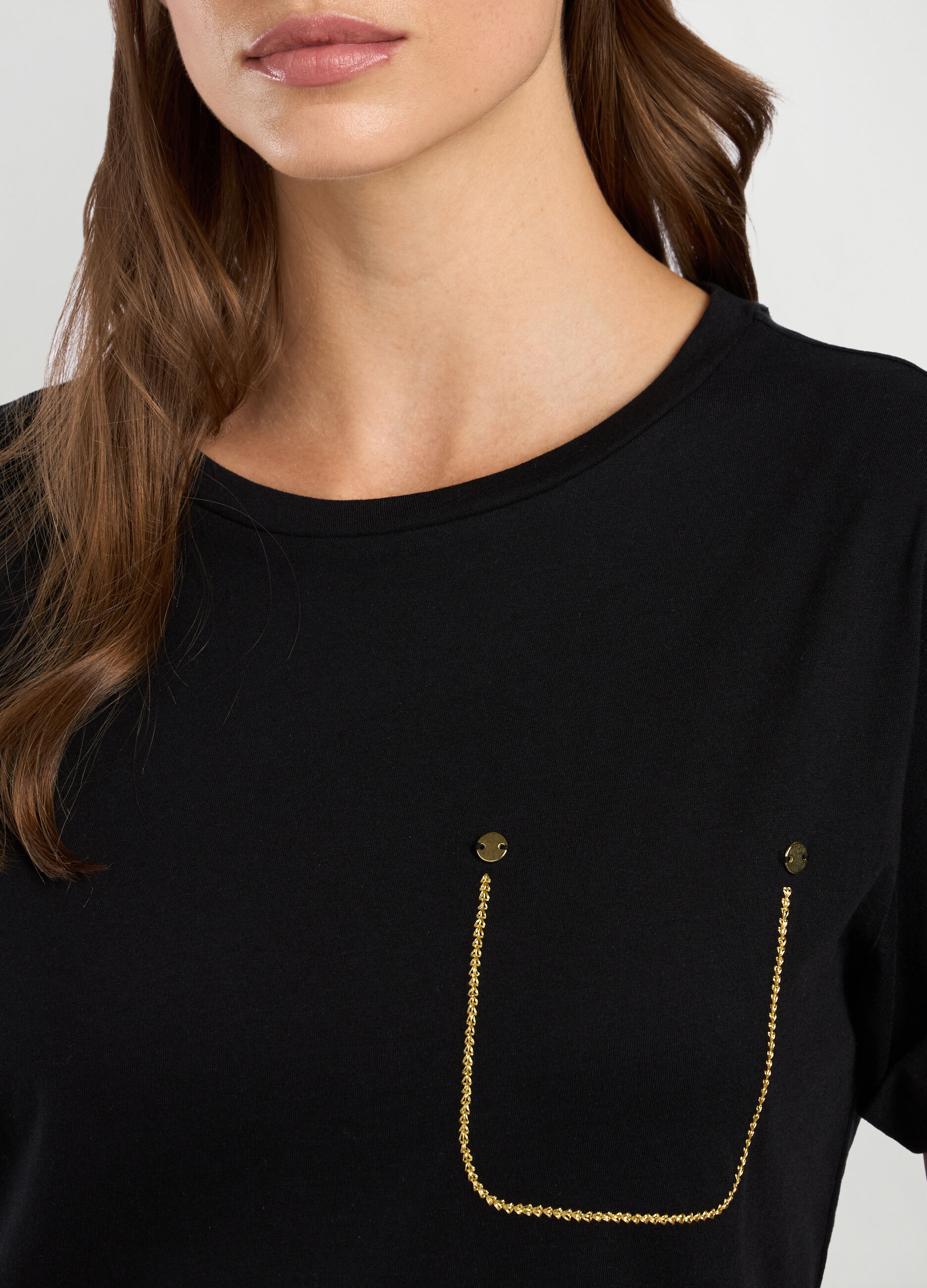 T-shirt in jersey di puro cotone donna_2