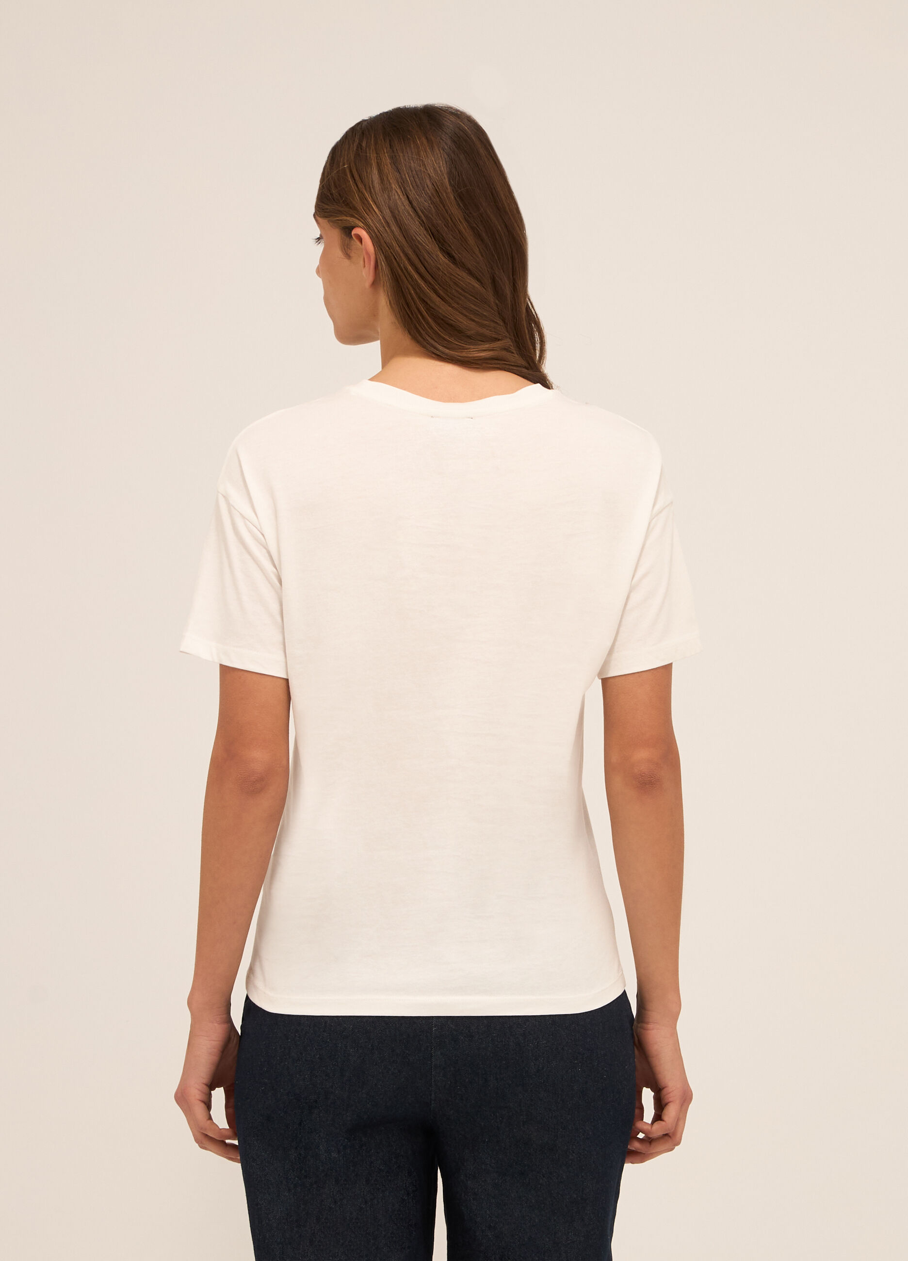 T-shirt in jersey di puro cotone donna_1