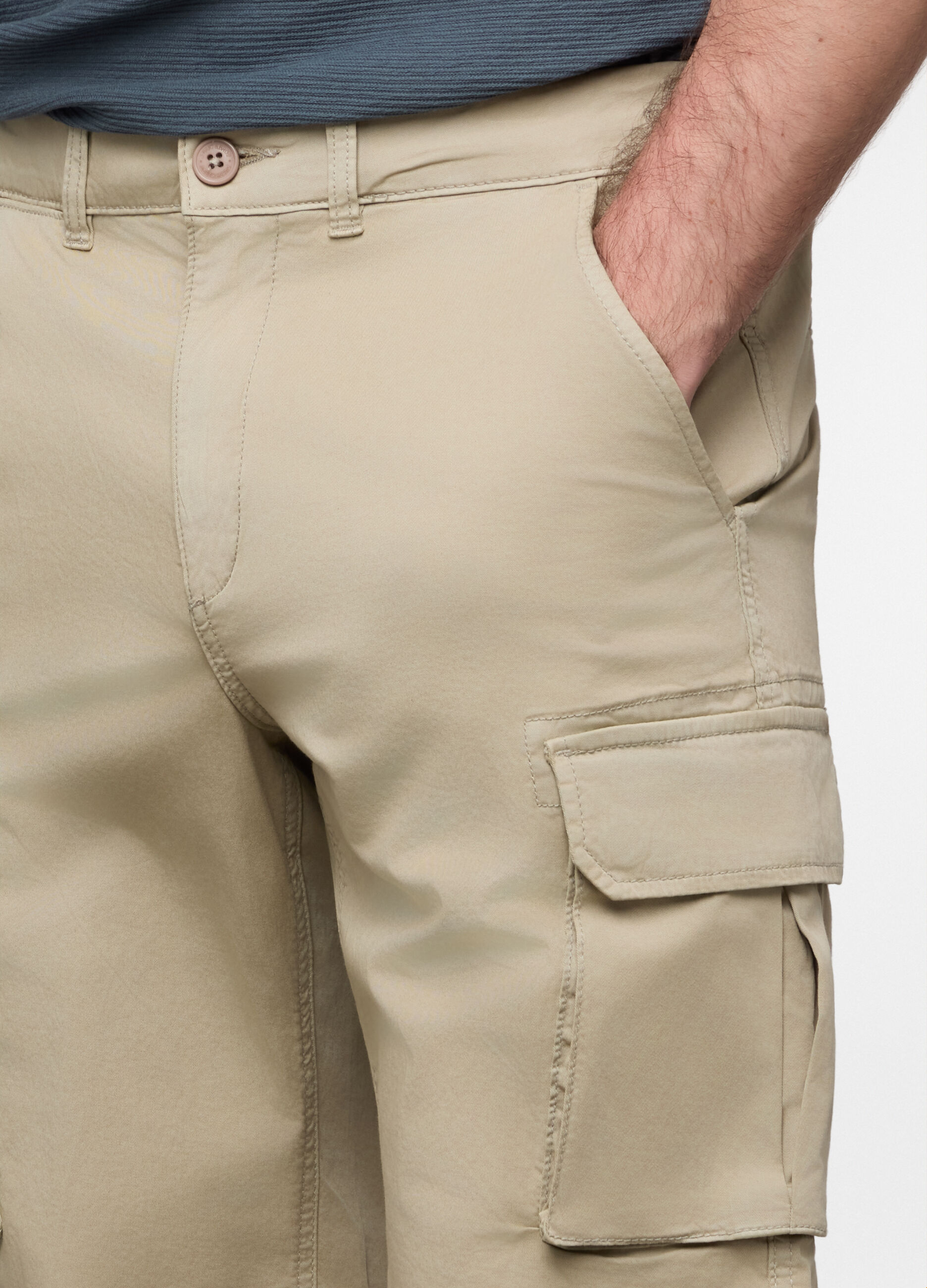 Bermuda cargo in cotone stretch uomo_2
