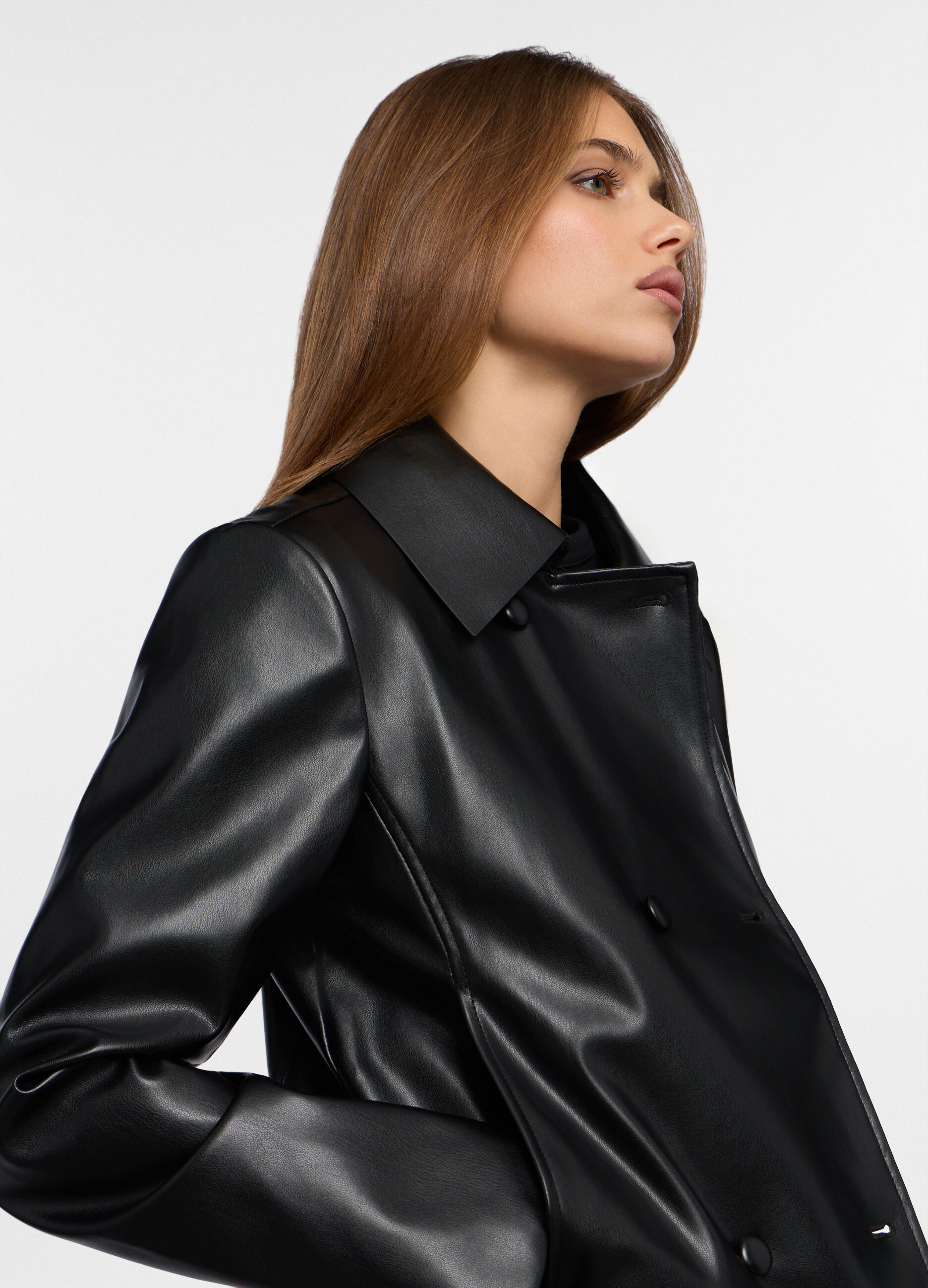 Giacca in eco pelle doppiopetto donna_2