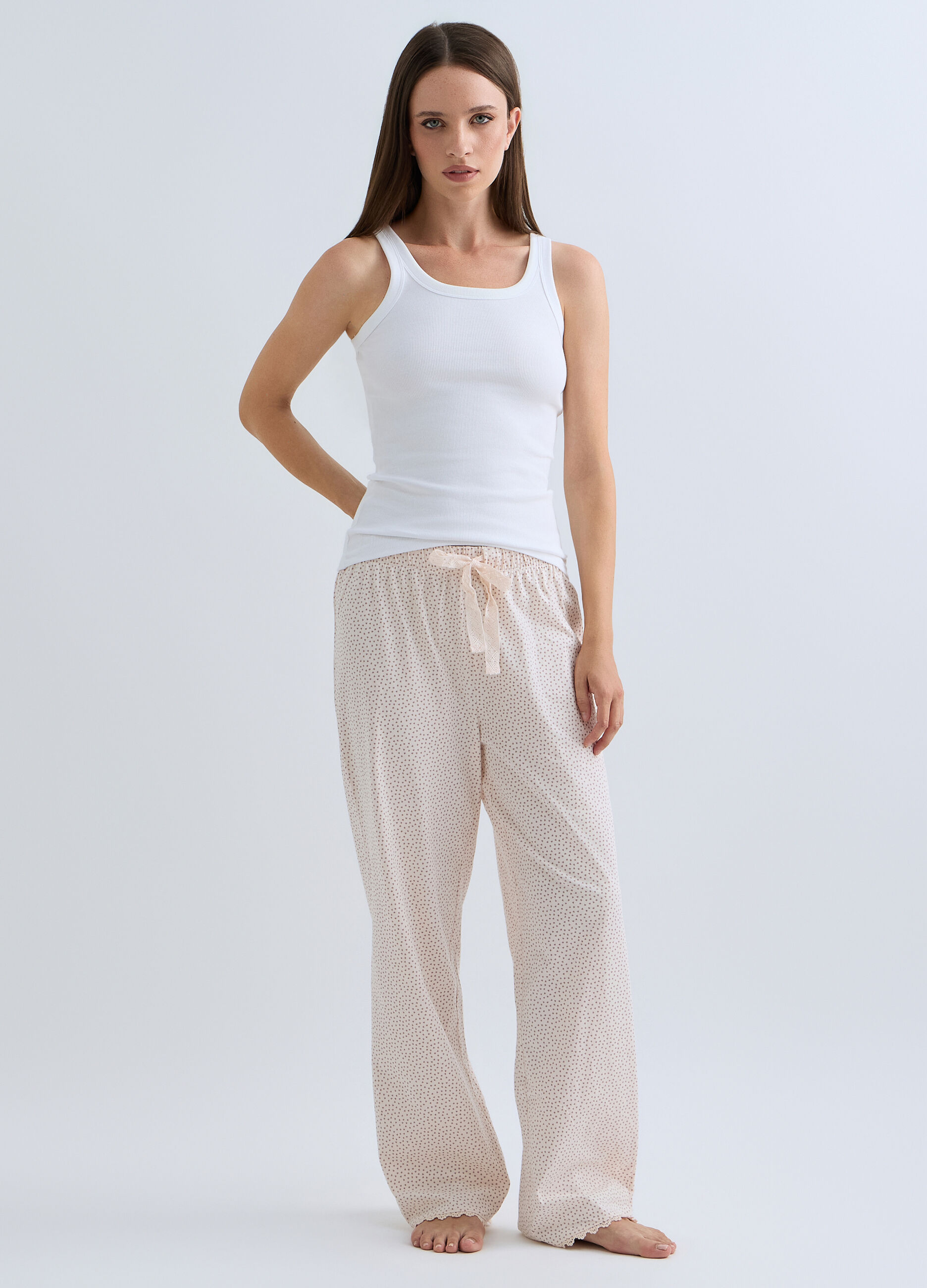 Canotta con scollo rotondo stretch donna_0