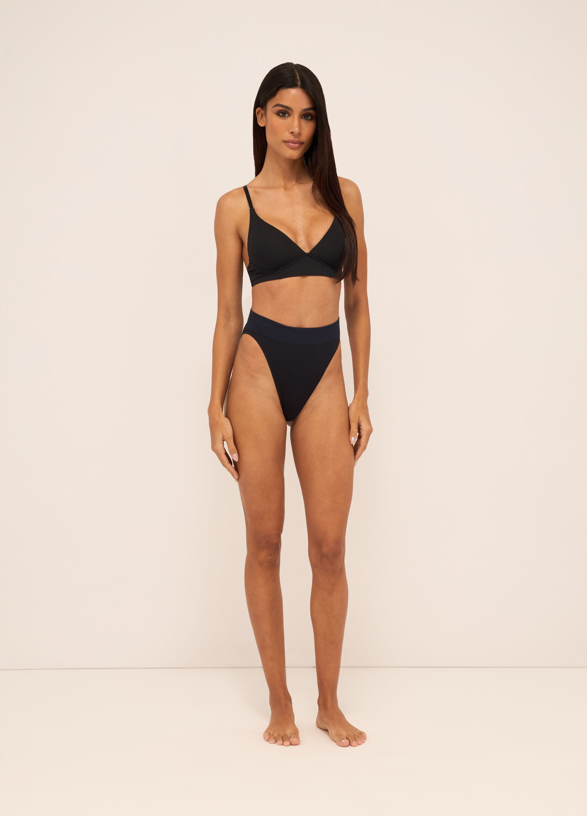 Reggiseno a triangolo in jersey di cotone stretch donna_0