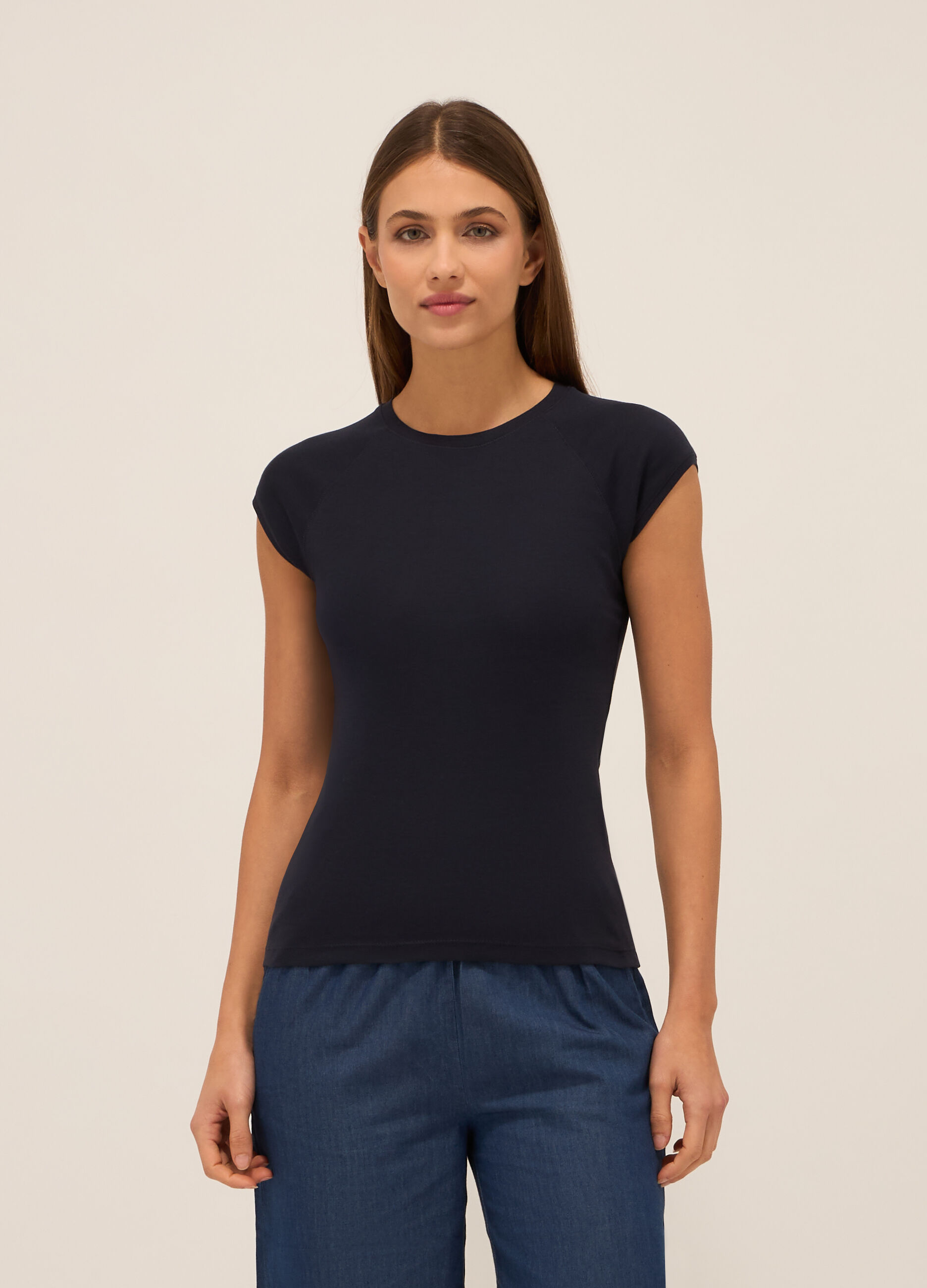 T-shirt in puro cotone donna_0