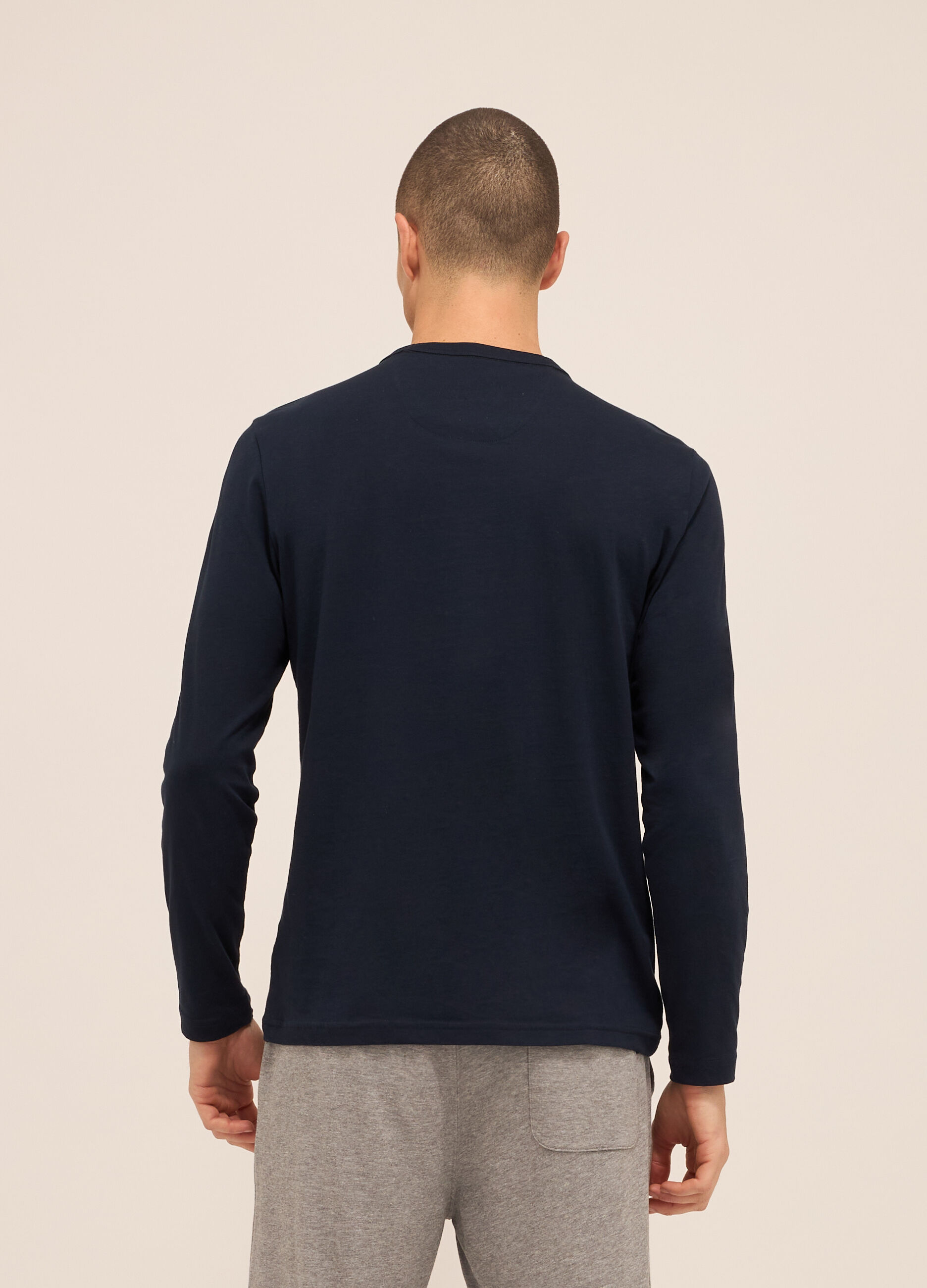 Maglia a maniche lunghe in puro cotone uomo_1