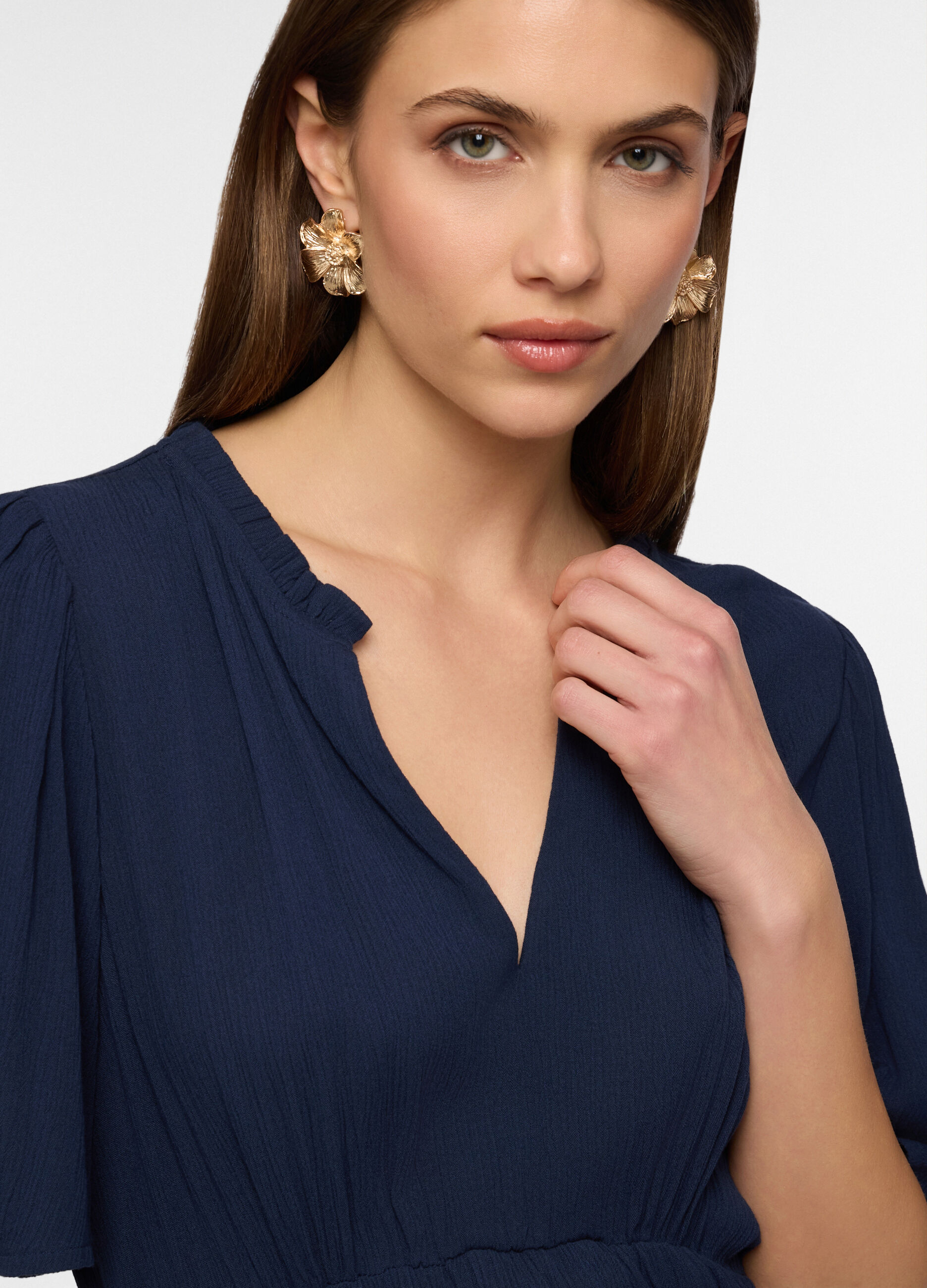 Vestito lungo crinkle donna _2