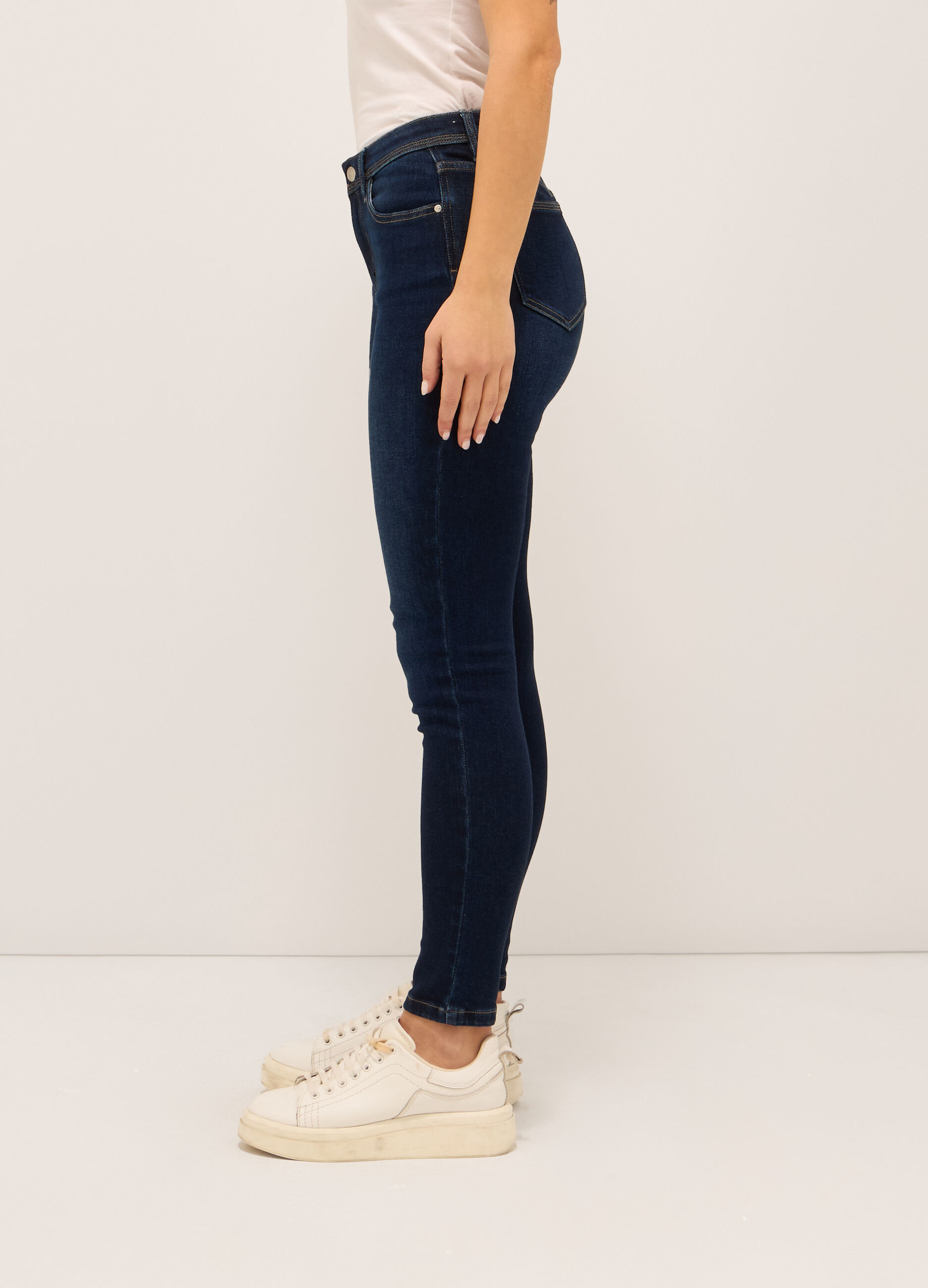 Treggings stretch denim di misto cotone donna_2