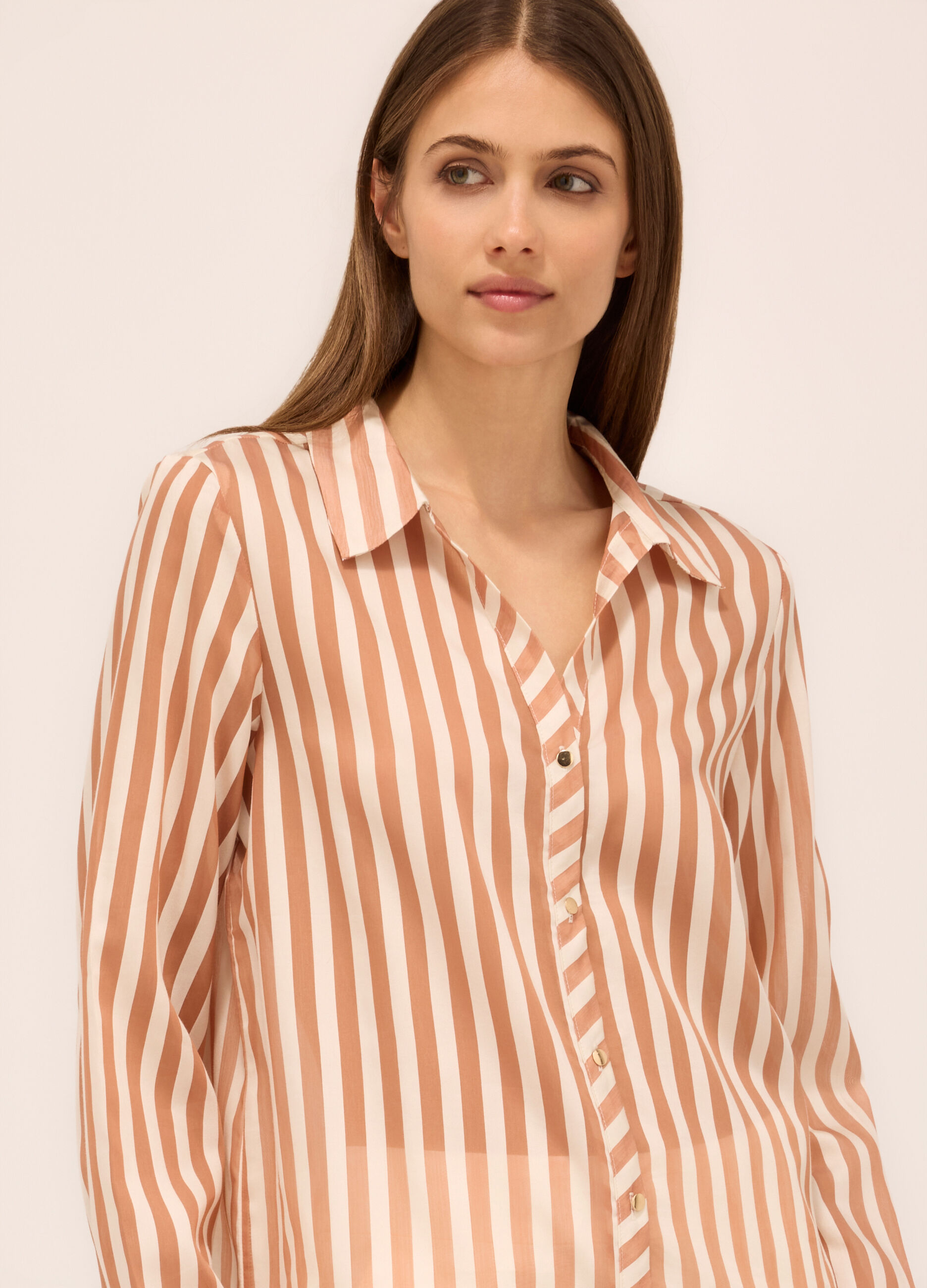 Camicia a righe in misto lyocell donna_2